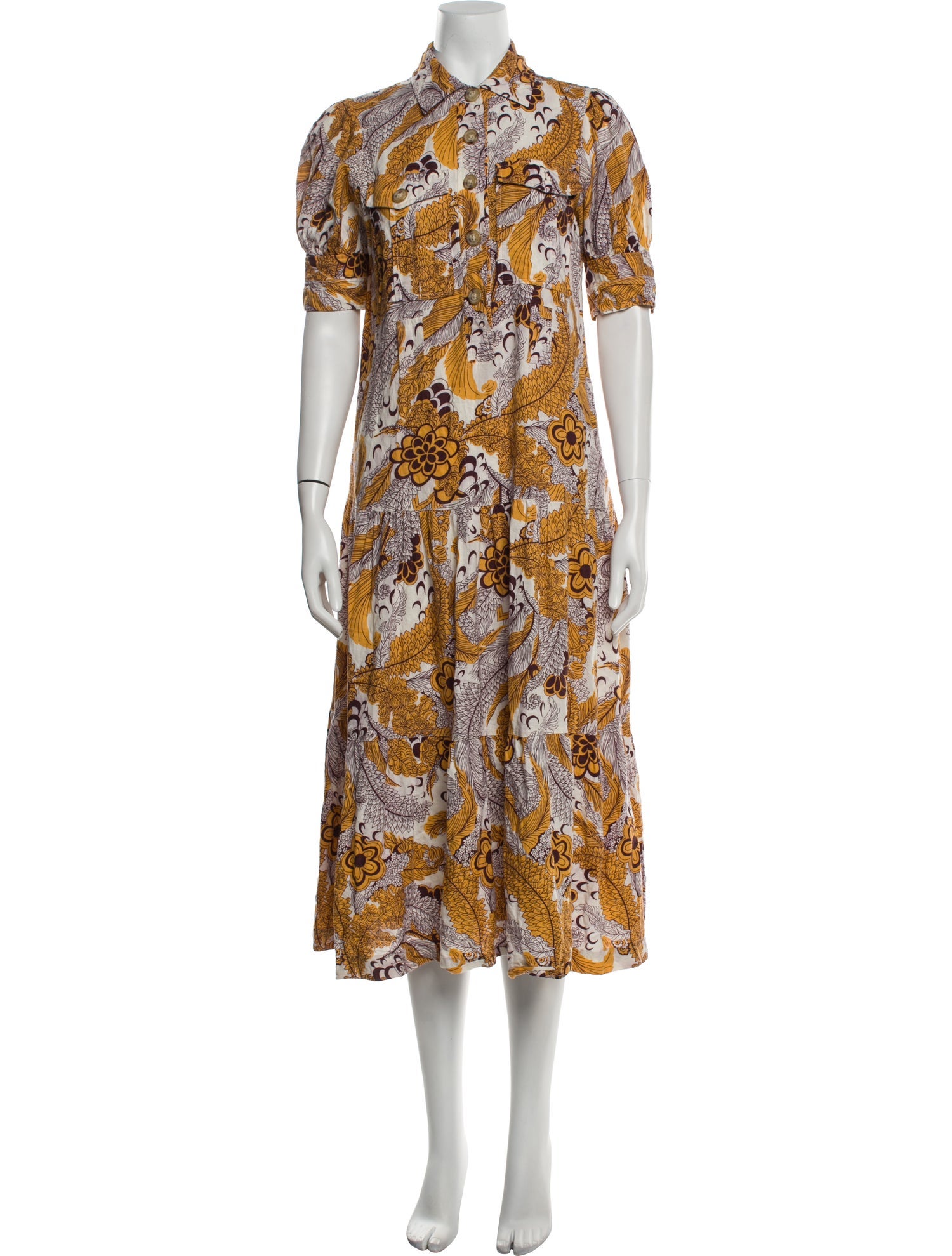Derek Lam 10 Crosby Printed Midi Length Dress