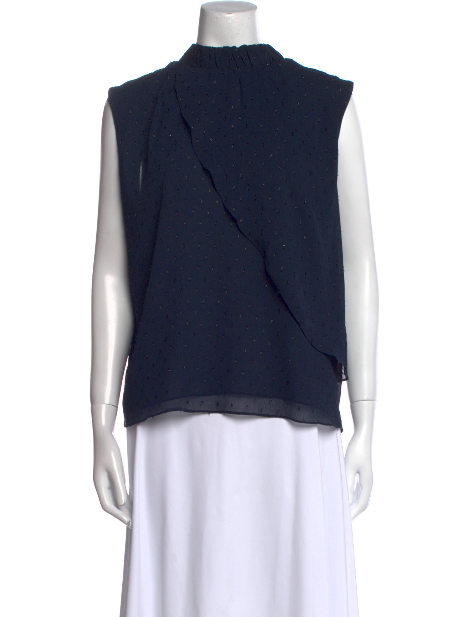 Derek Lam 10 Crosby Mock Neck Sleeveless Top