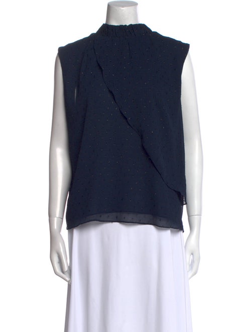 Derek Lam 10 Crosby Mock Neck Sleeveless Top
