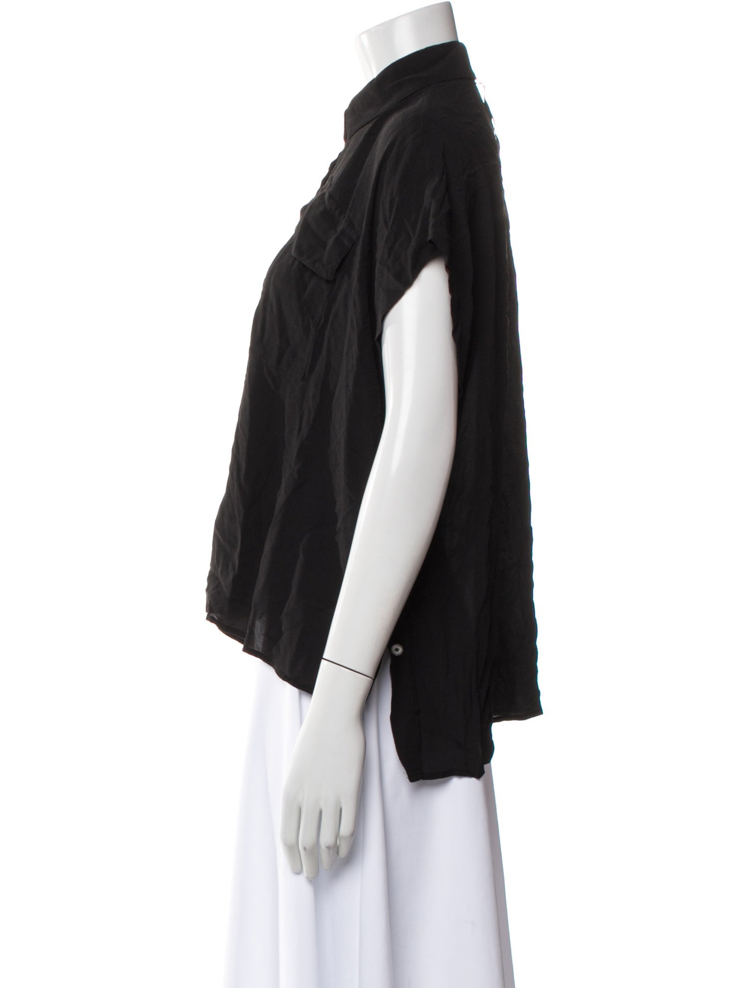 Derek Lam 10 Crosby Silk Short Sleeve Blouse