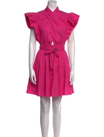 Derek Lam 10 Crosby Mock Neck Knee-Length Dress