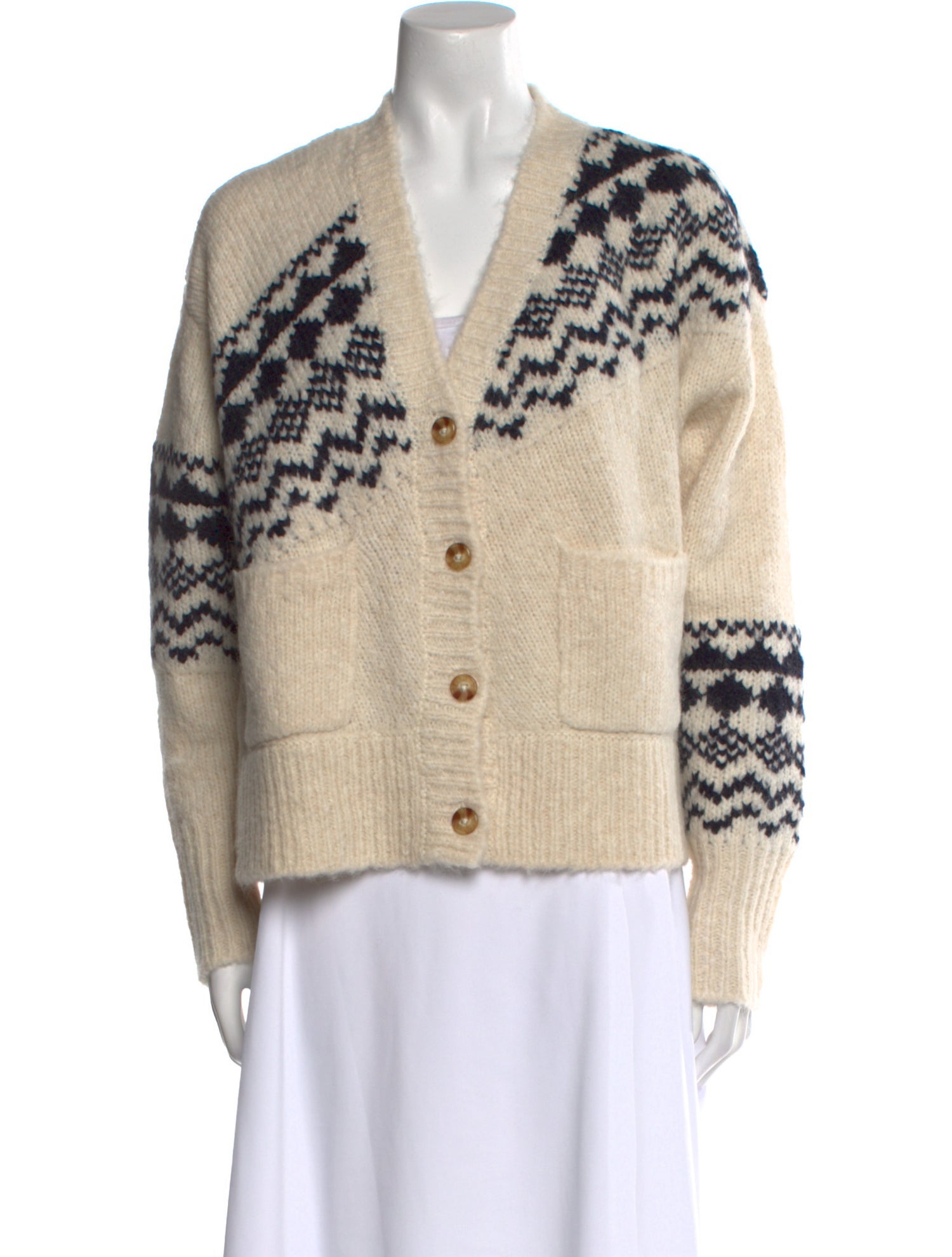 Derek Lam 10 Crosby Striped V-Neck Sweater