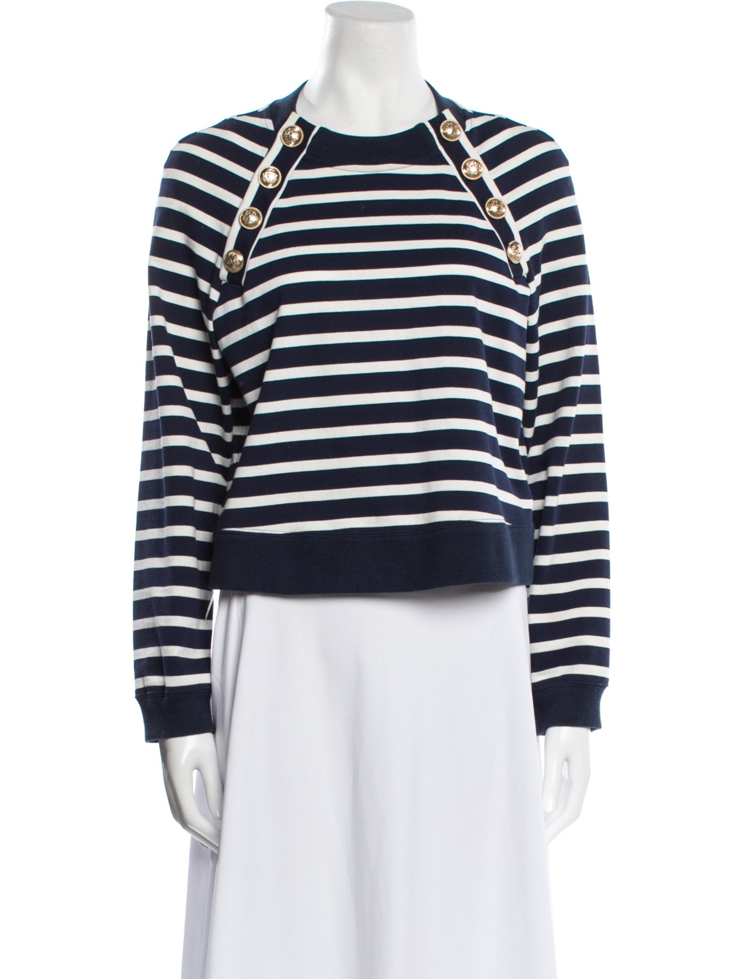 Derek Lam 10 Crosby Striped Crew Neck Sweatshirt
