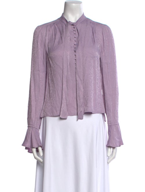 Derek Lam 10 Crosby Mock Neck Long Sleeve Blouse
