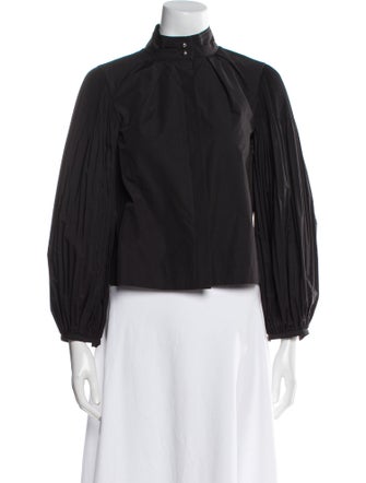 Derek Lam 10 Crosby Mock Neck Long Sleeve Blouse
