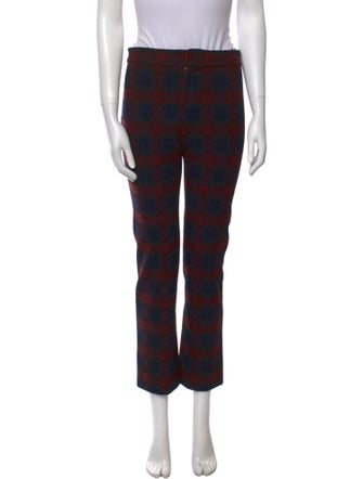 Derek Lam 10 Crosby Plaid Print Straight Leg Pants