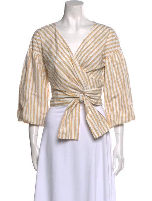 Derek Lam 10 Crosby Striped V-Neck Crop Top