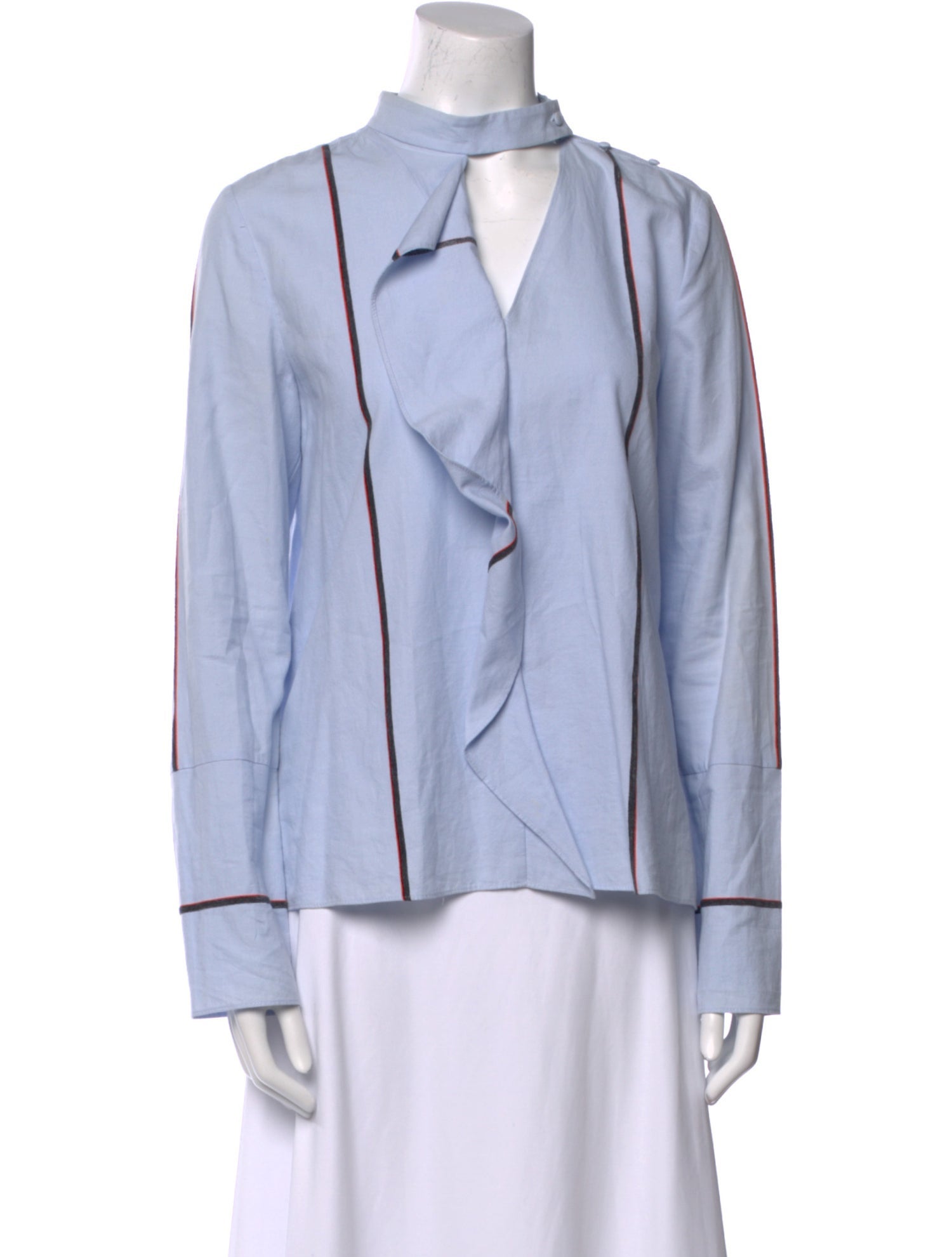 Derek Lam 10 Crosby Mock Neck Long Sleeve Blouse