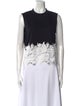 Derek Lam 10 Crosby Lace Pattern Crew Neck Crop Top