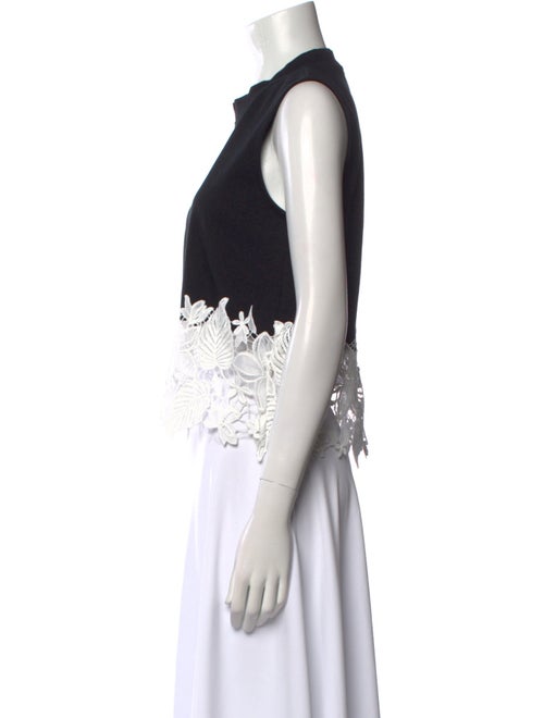 Derek Lam 10 Crosby Lace Pattern Crew Neck Crop Top