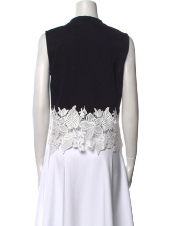 Derek Lam 10 Crosby Lace Pattern Crew Neck Crop Top