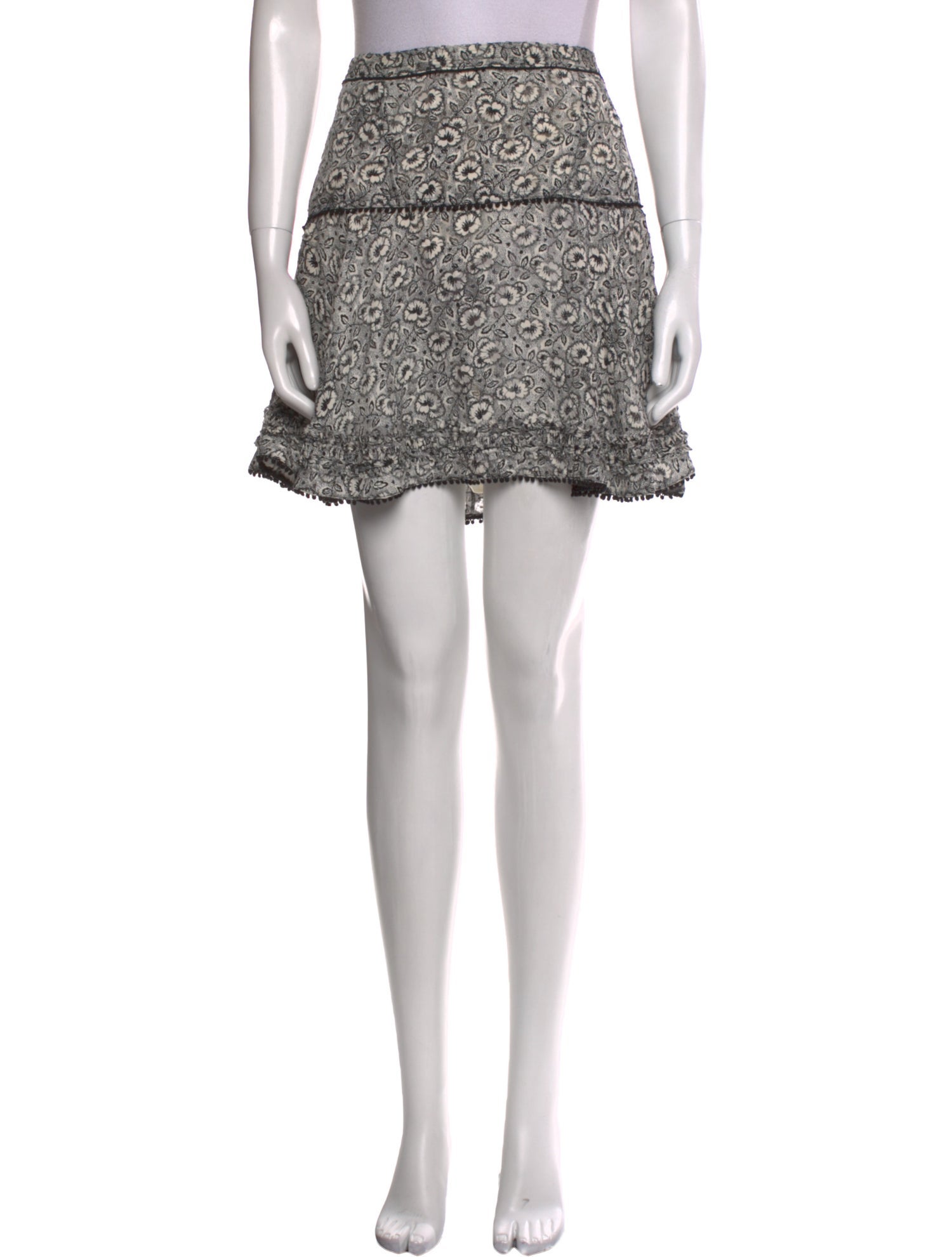 Derek Lam 10 Crosby Floral Print Mini Skirt