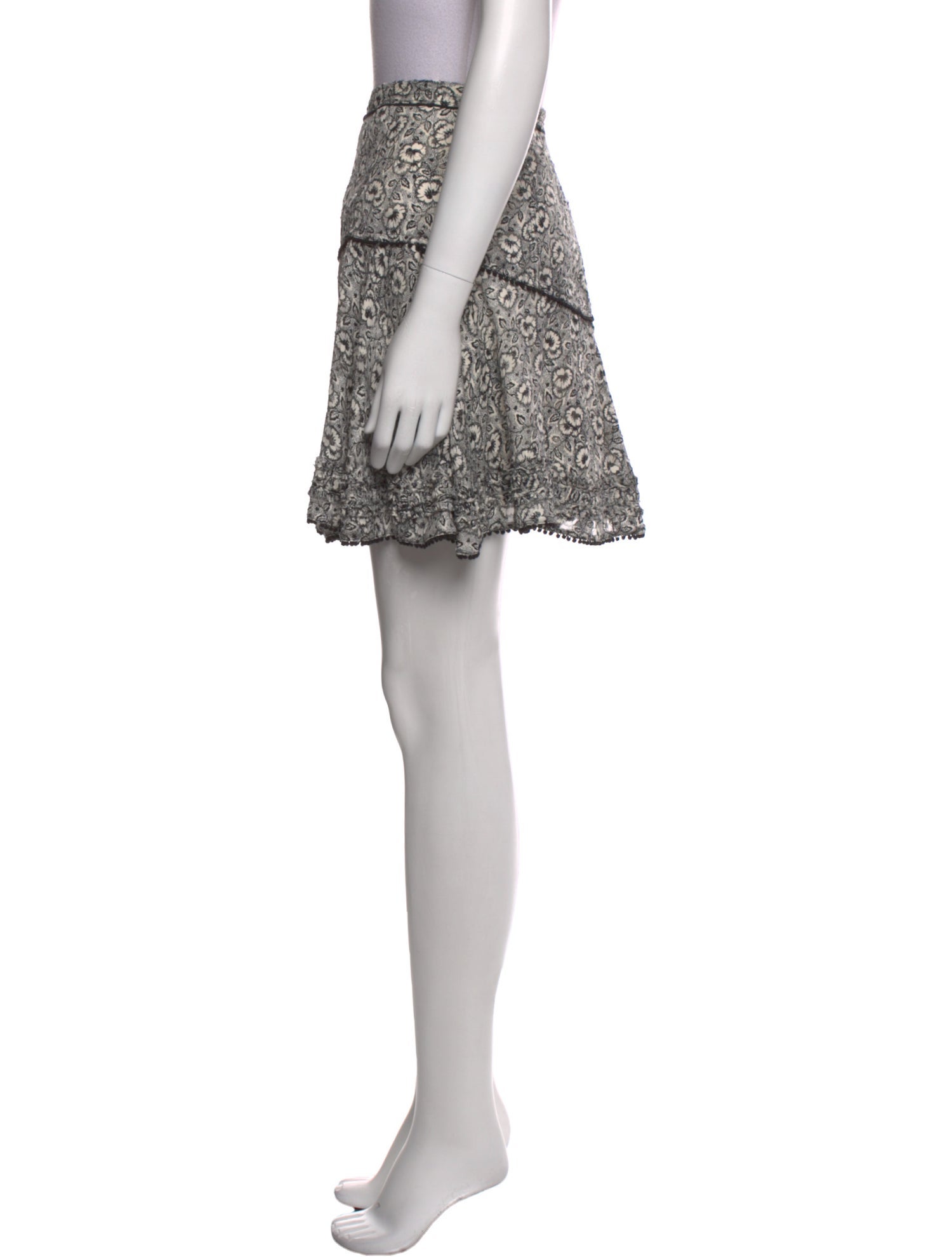 Derek Lam 10 Crosby Floral Print Mini Skirt