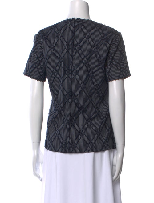 Derek Lam 10 Crosby Plaid Print Crew Neck Blouse