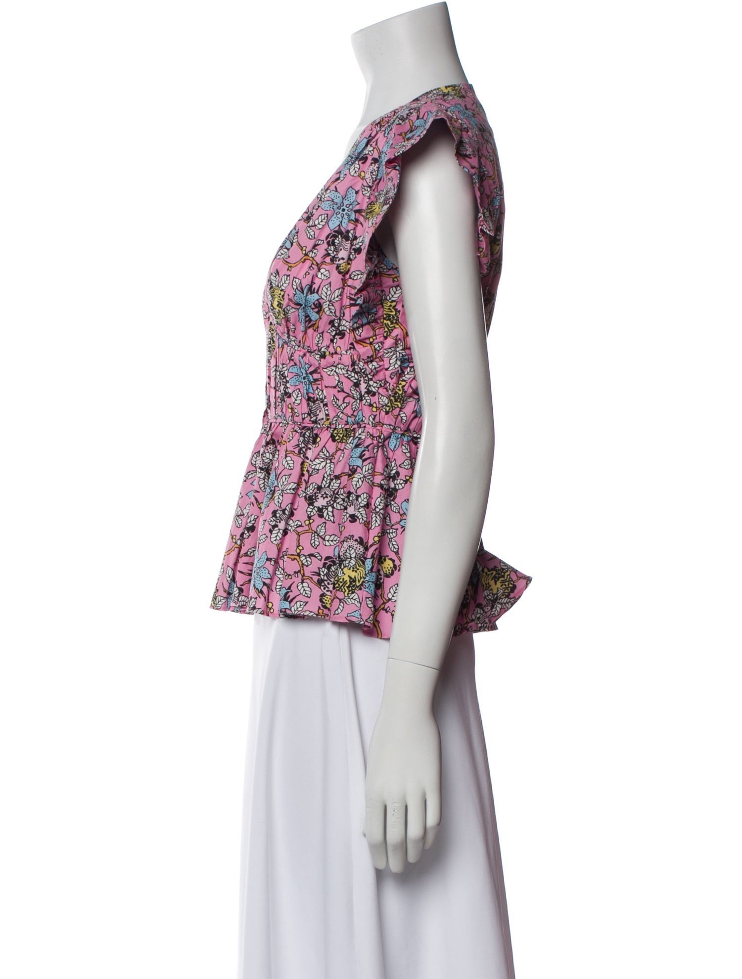 Derek Lam 10 Crosby Floral Print V-Neck Crop Top