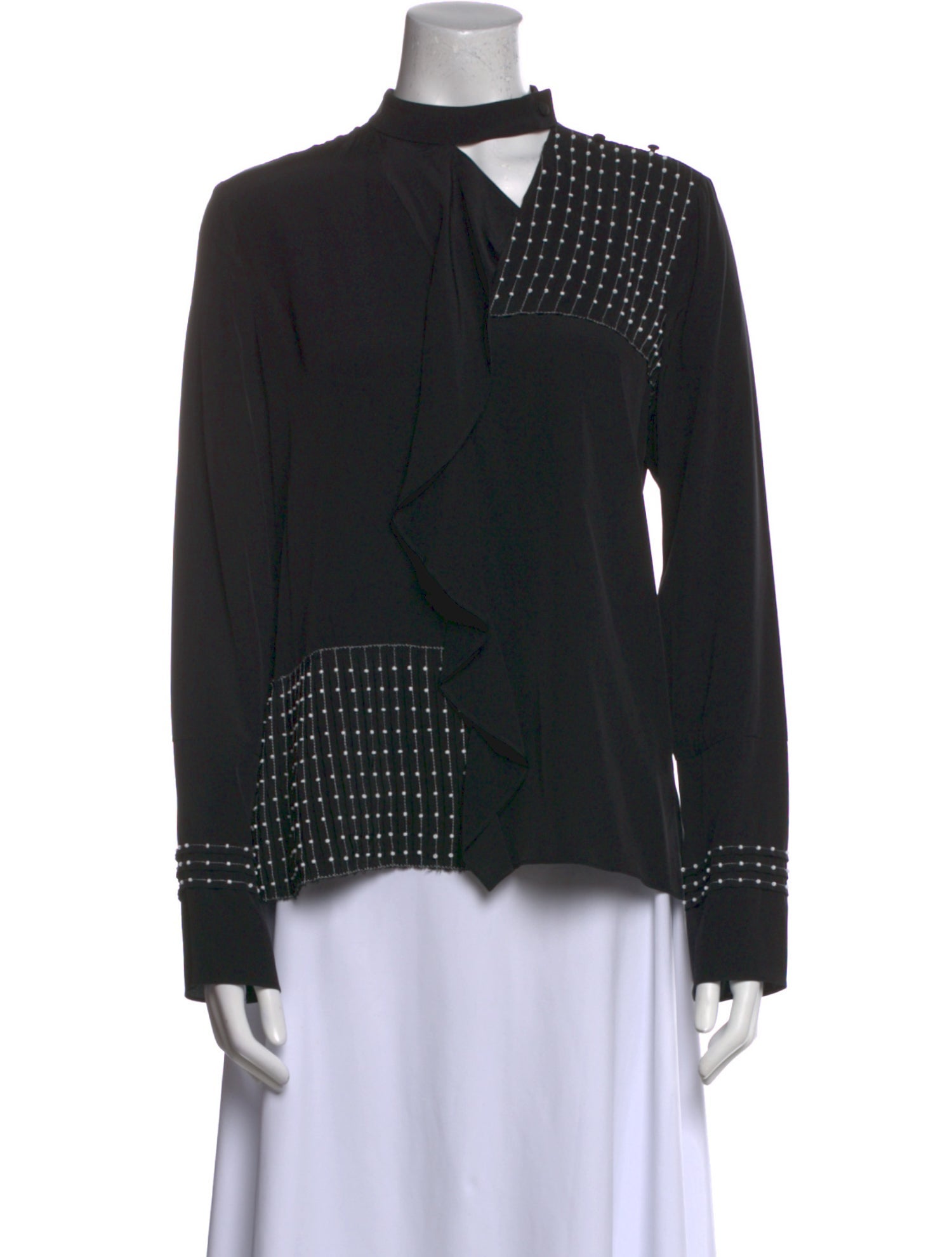 Derek Lam 10 Crosby Silk Mock Neck Blouse