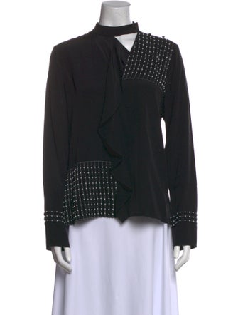 Derek Lam 10 Crosby Silk Mock Neck Blouse