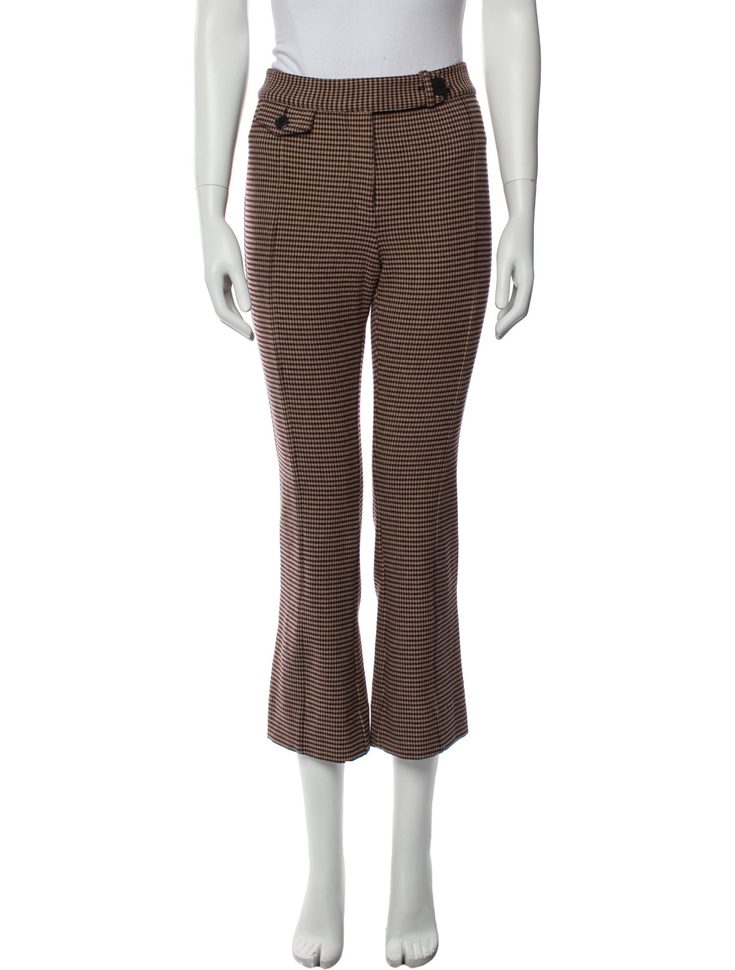 Derek Lam 10 Crosby Plaid Print Straight Leg Pants