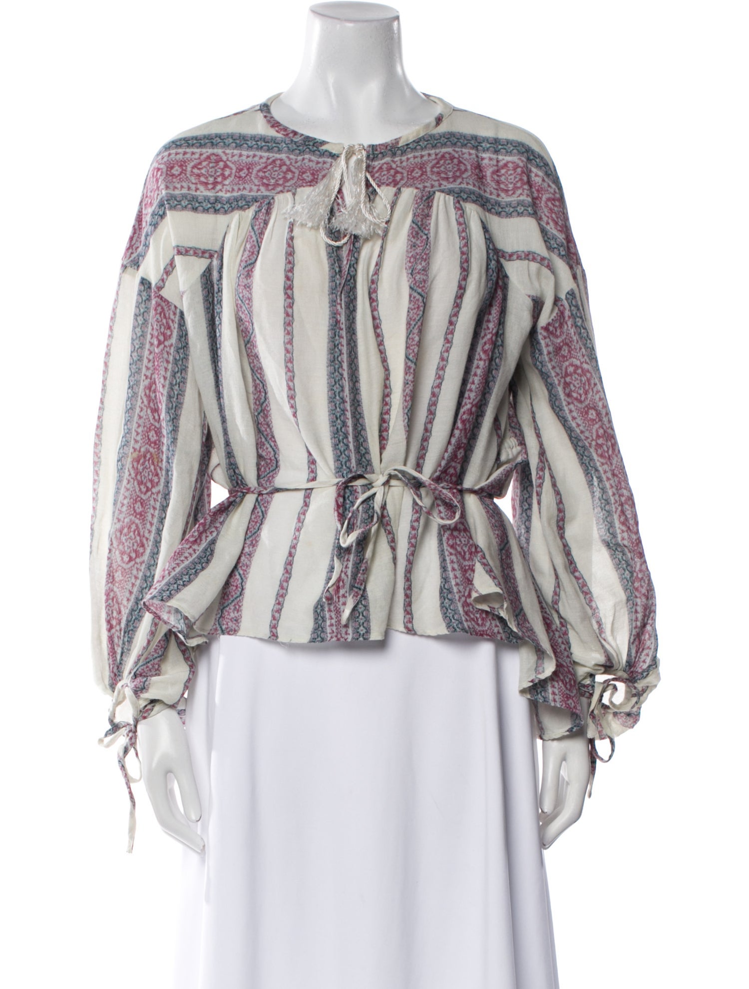 Derek Lam 10 Crosby Printed Crew Neck Blouse
