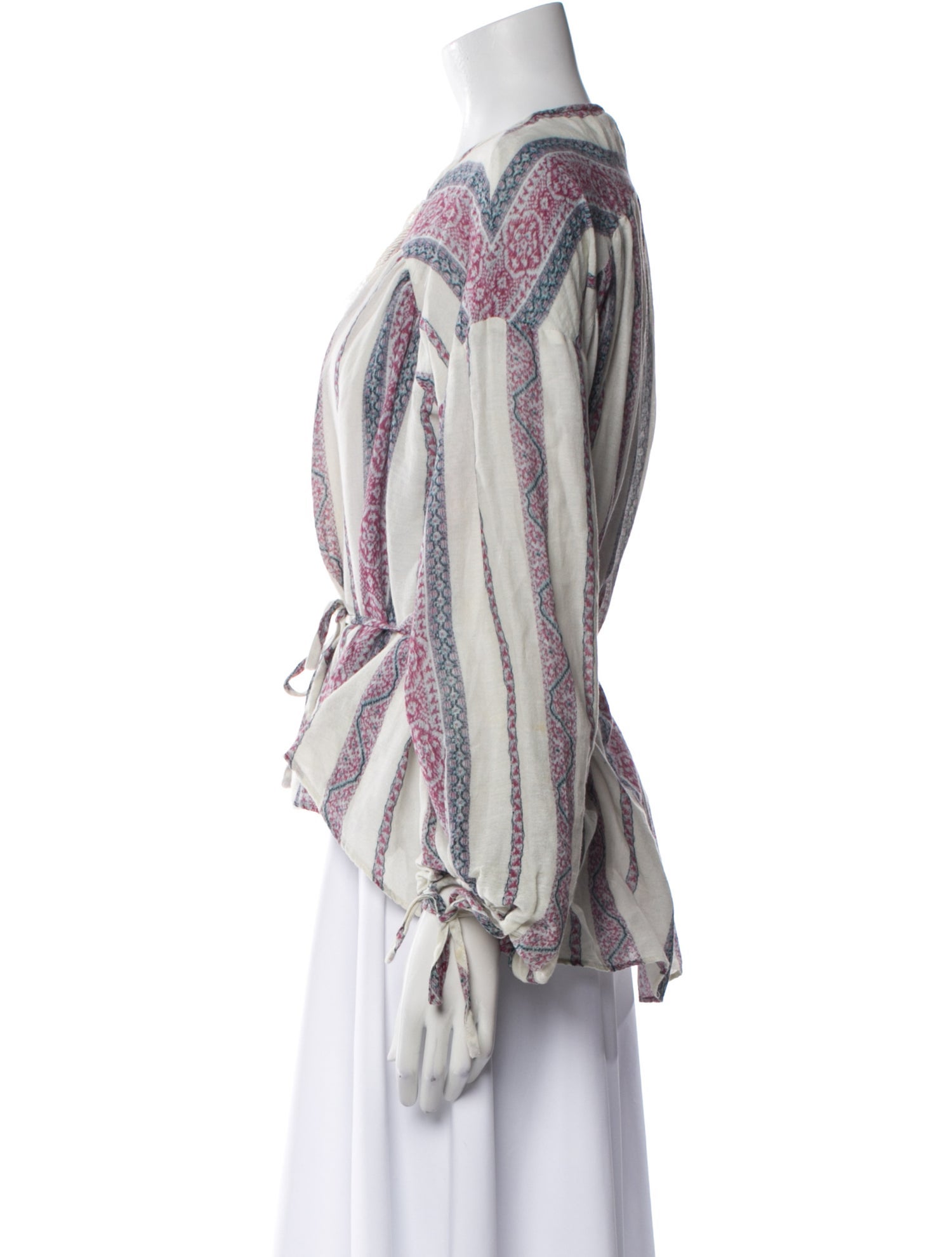 Derek Lam 10 Crosby Printed Crew Neck Blouse