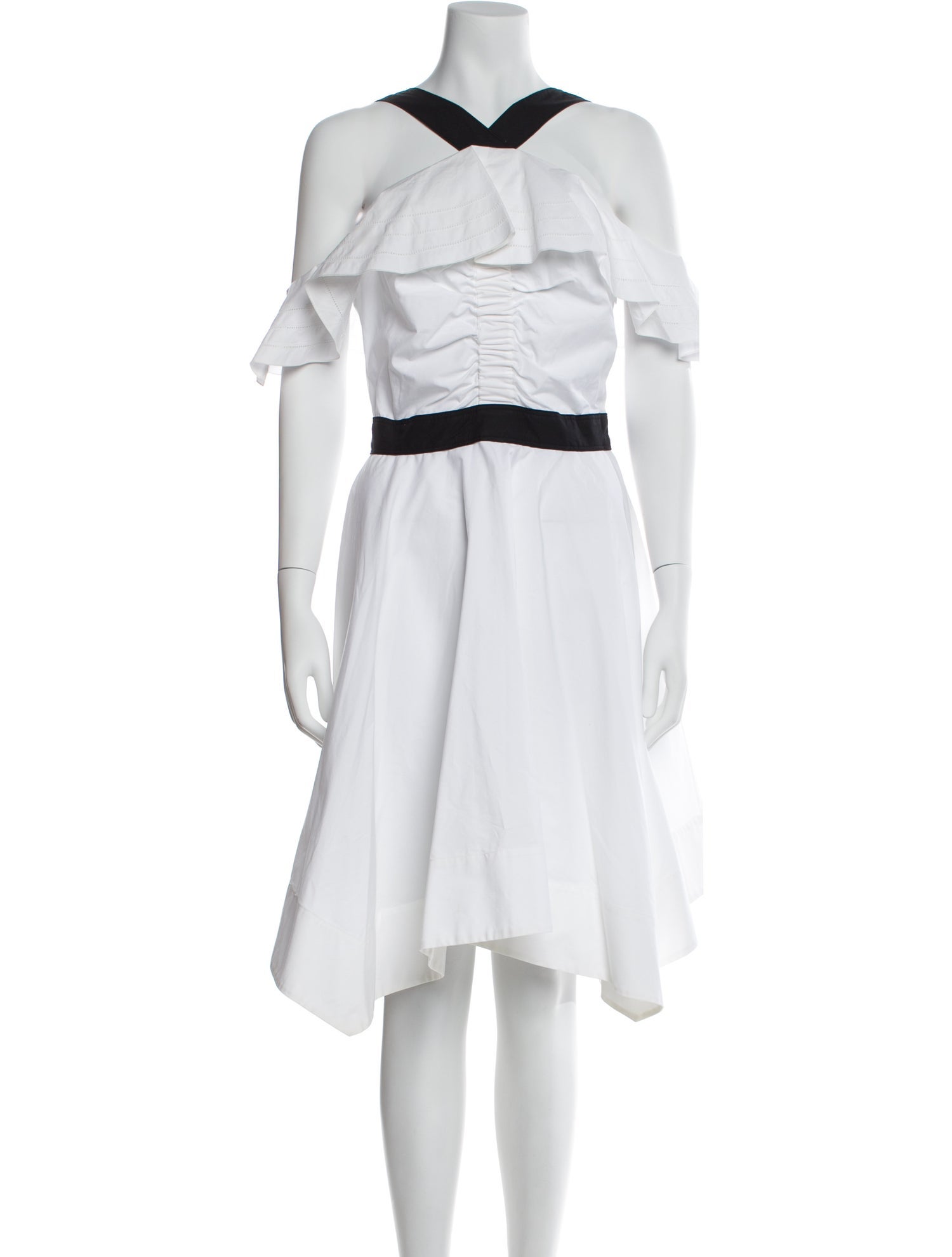 Derek Lam 10 Crosby Off-The-Shoulder Knee-Length Dress