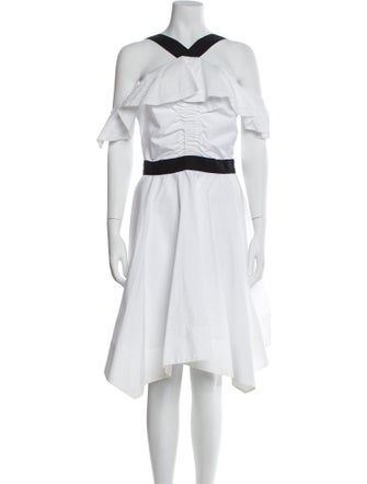 Derek Lam 10 Crosby Off-The-Shoulder Knee-Length Dress