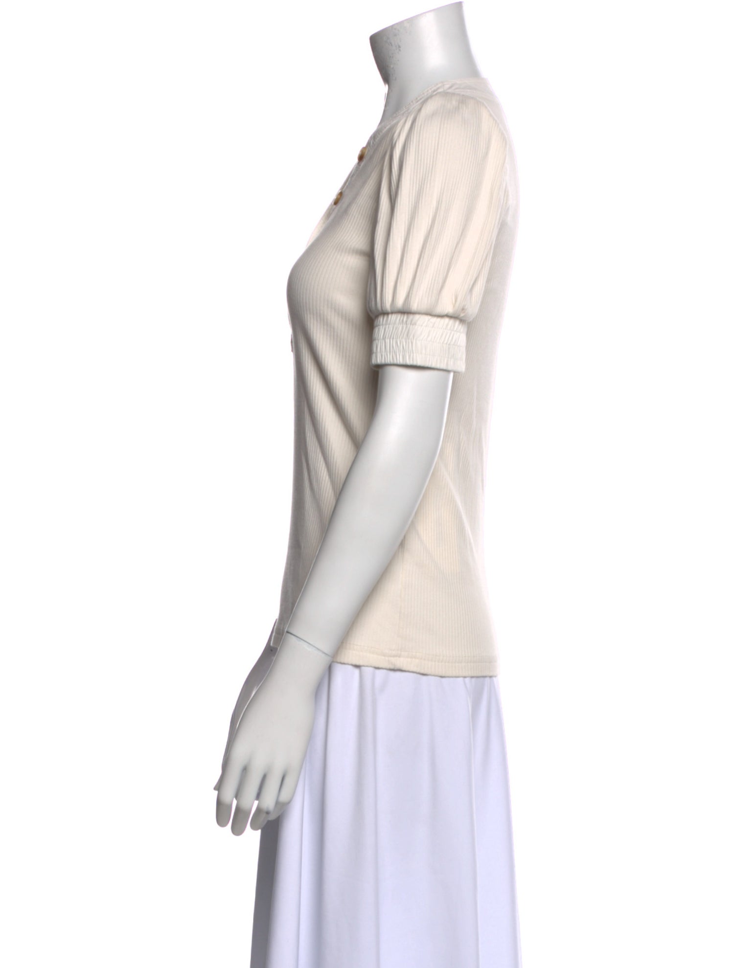 Derek Lam 10 Crosby V-Neck Short Sleeve Polo