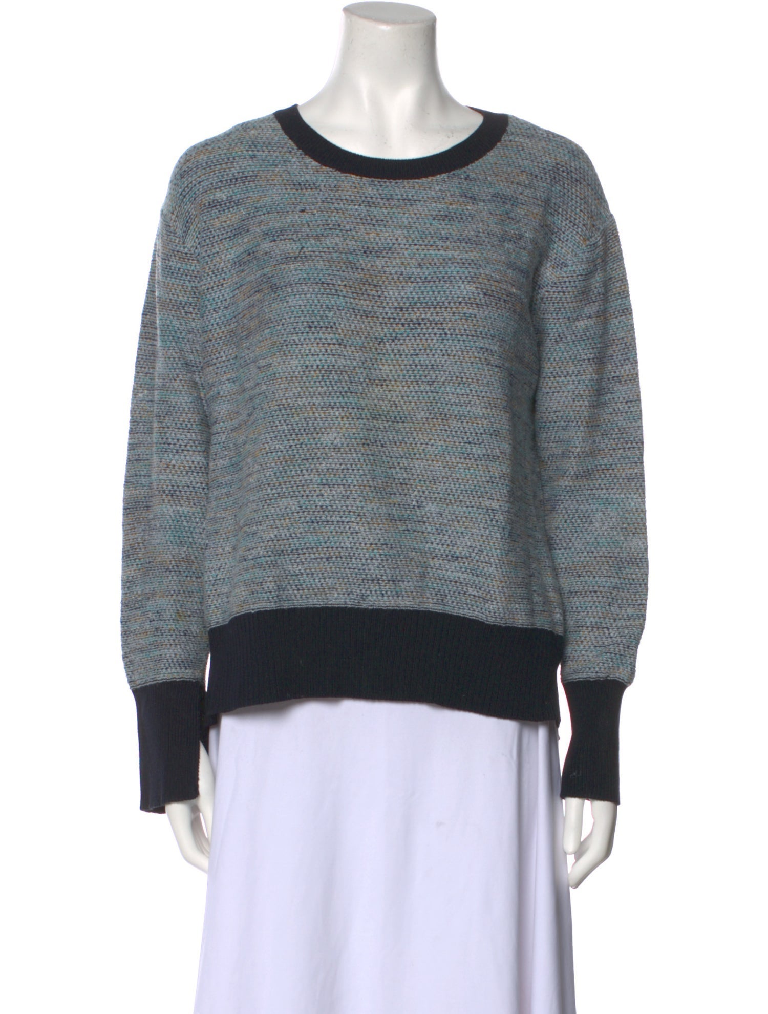 Derek Lam 10 Crosby Colorblock Pattern Scoop Neck Sweater