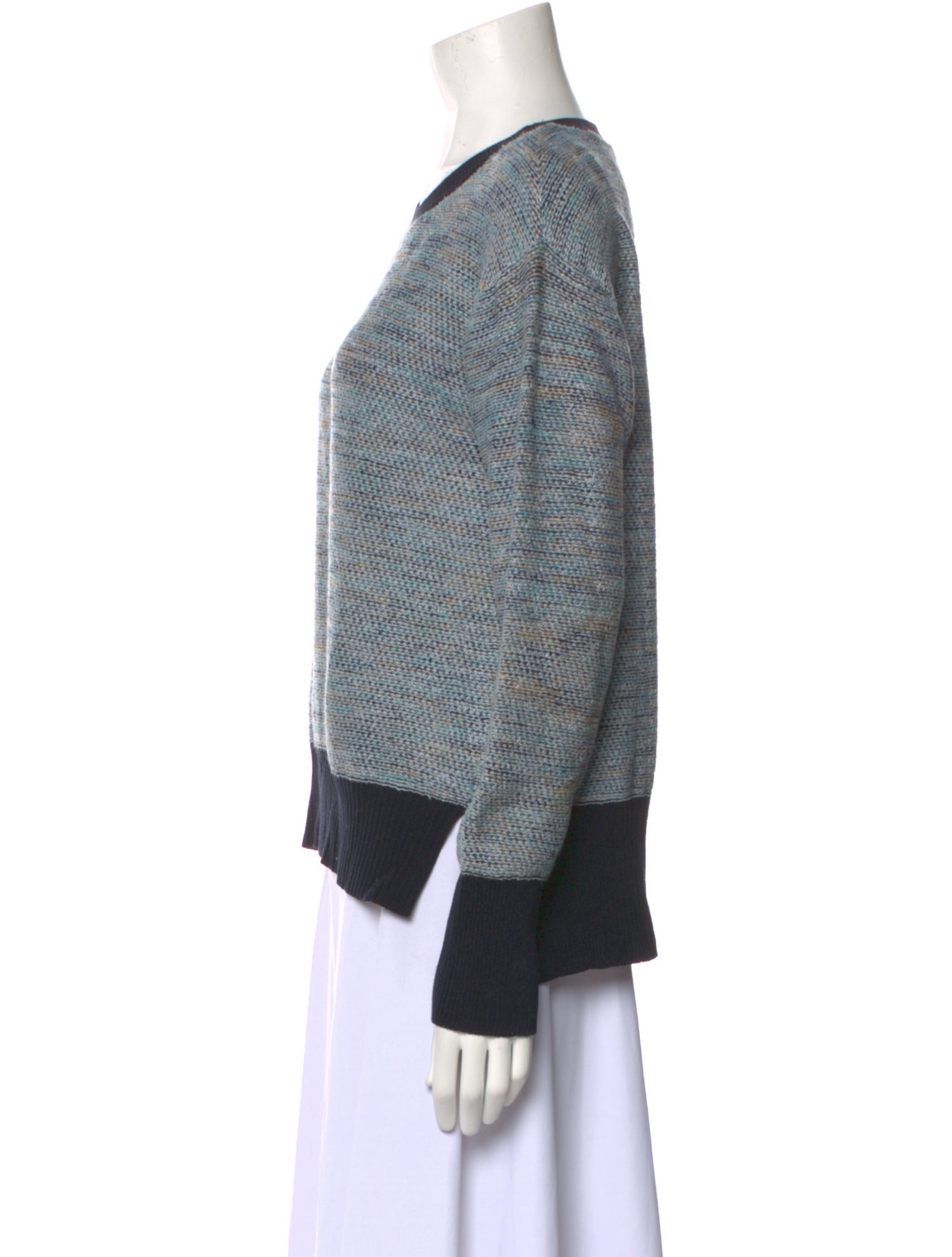 Derek Lam 10 Crosby Colorblock Pattern Scoop Neck Sweater