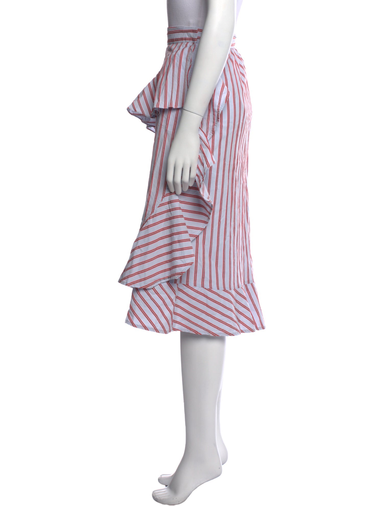 Derek Lam 10 Crosby Striped Knee-Length Skirt