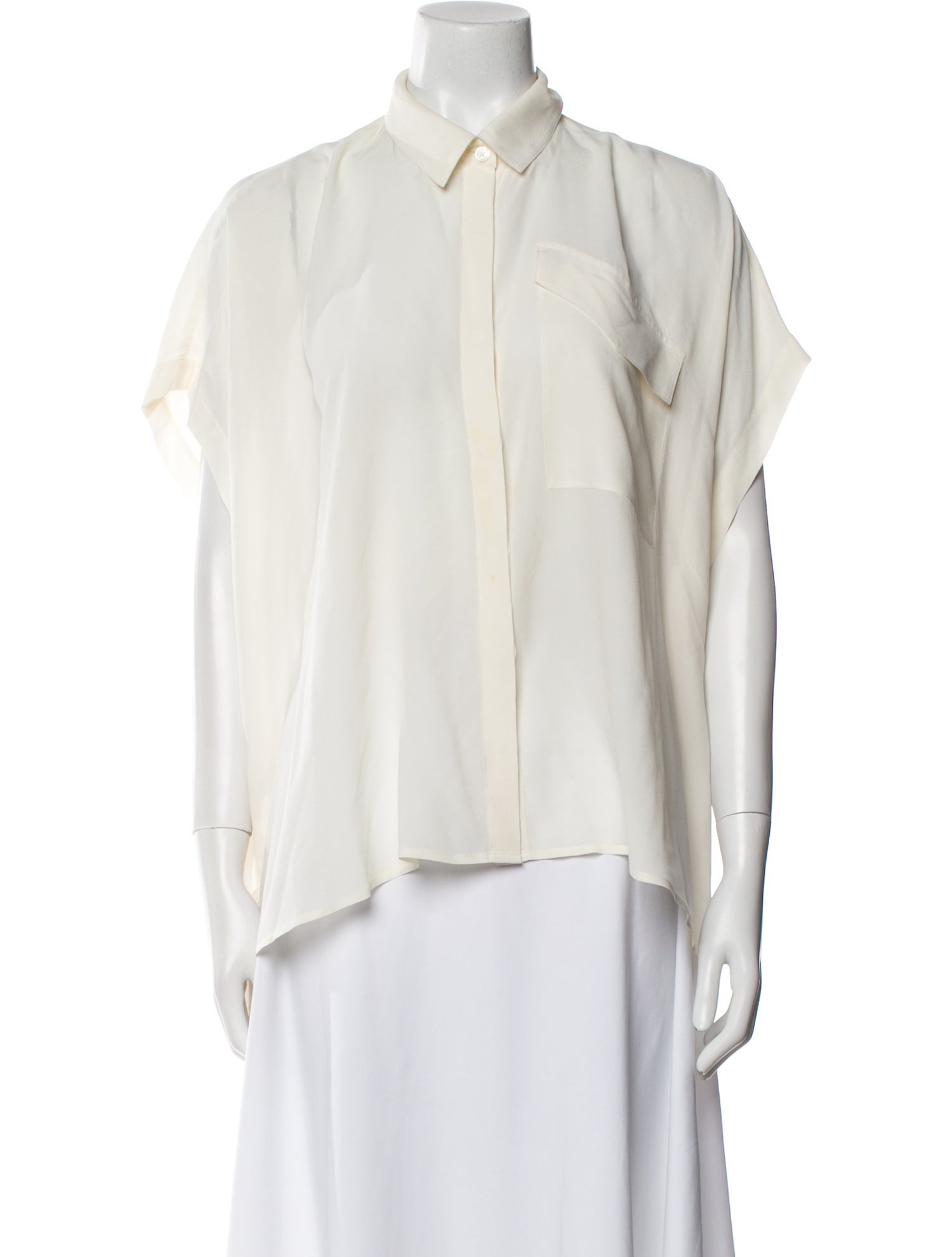 Derek Lam 10 Crosby Short Sleeve Button-Up Top