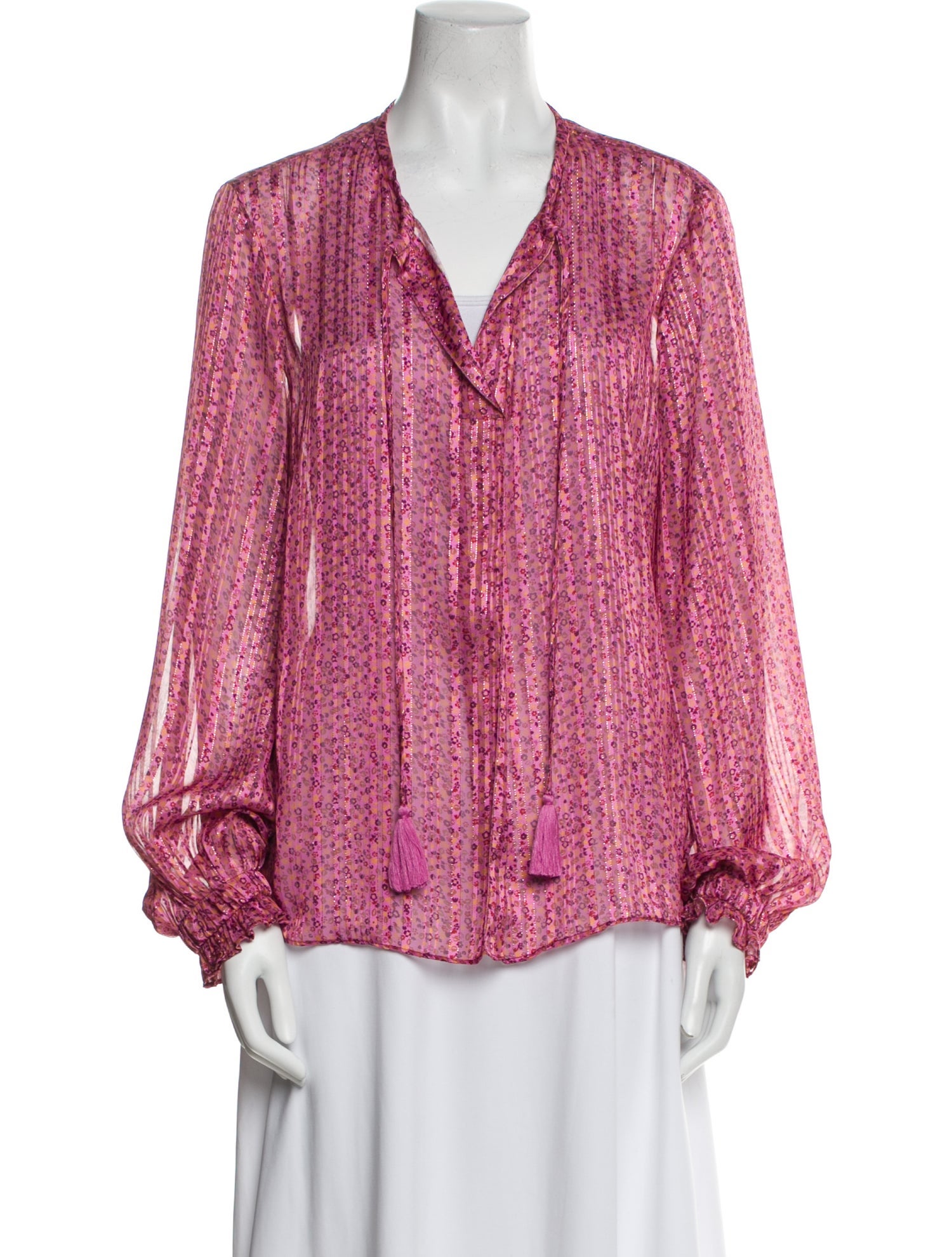 Derek Lam 10 Crosby Printed V-Neck Blouse