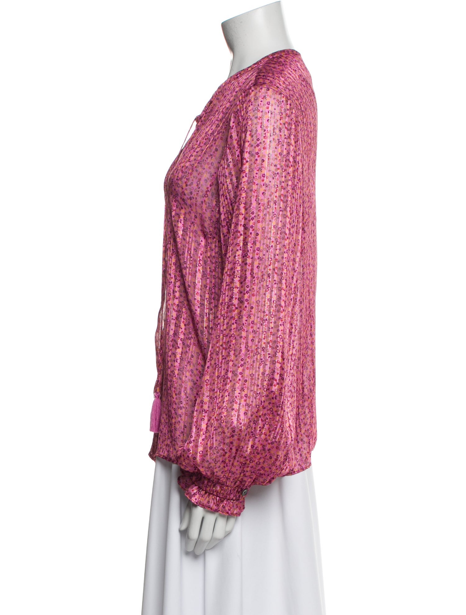 Derek Lam 10 Crosby Printed V-Neck Blouse