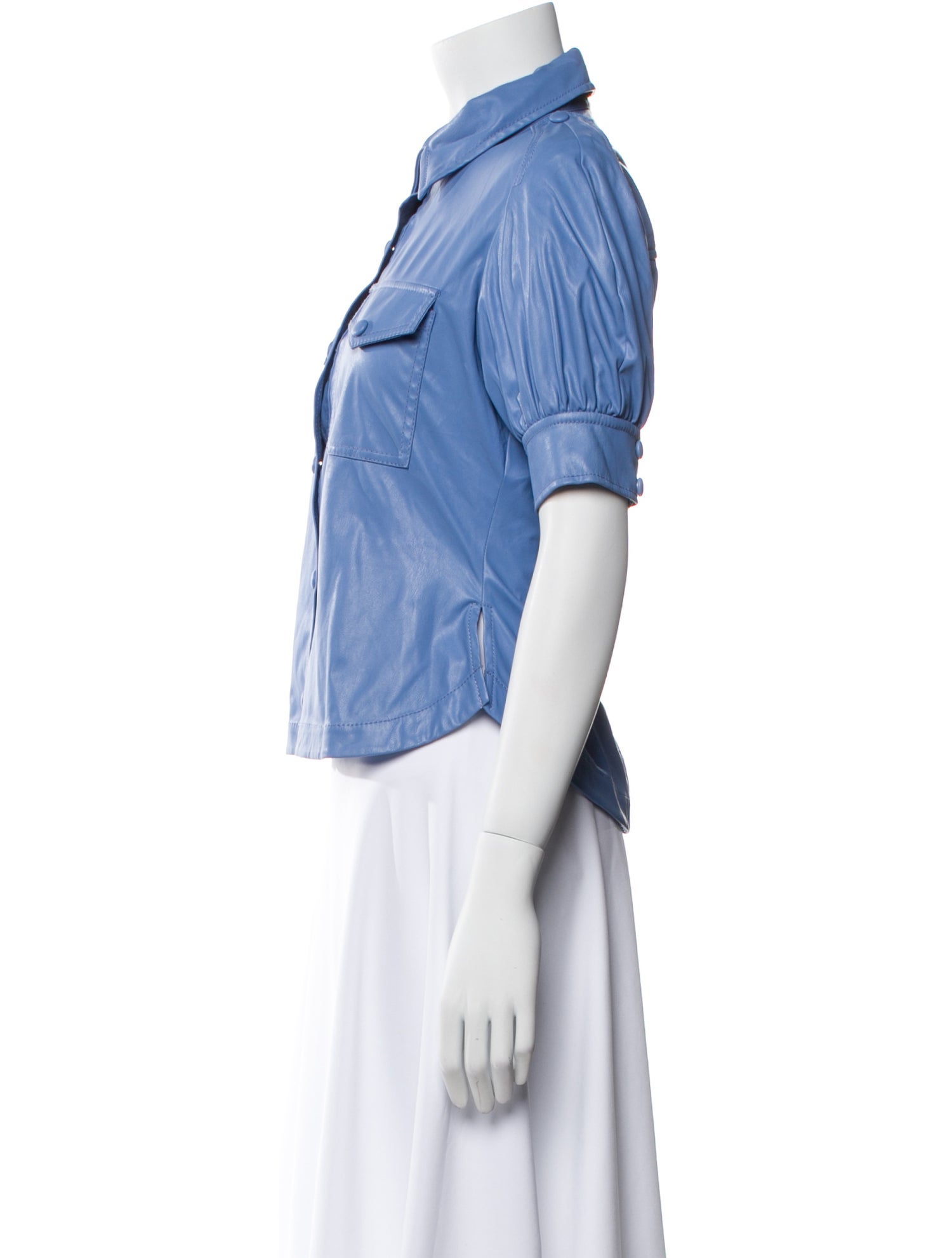 Derek Lam 10 Crosby Short Sleeve Button-Up Top