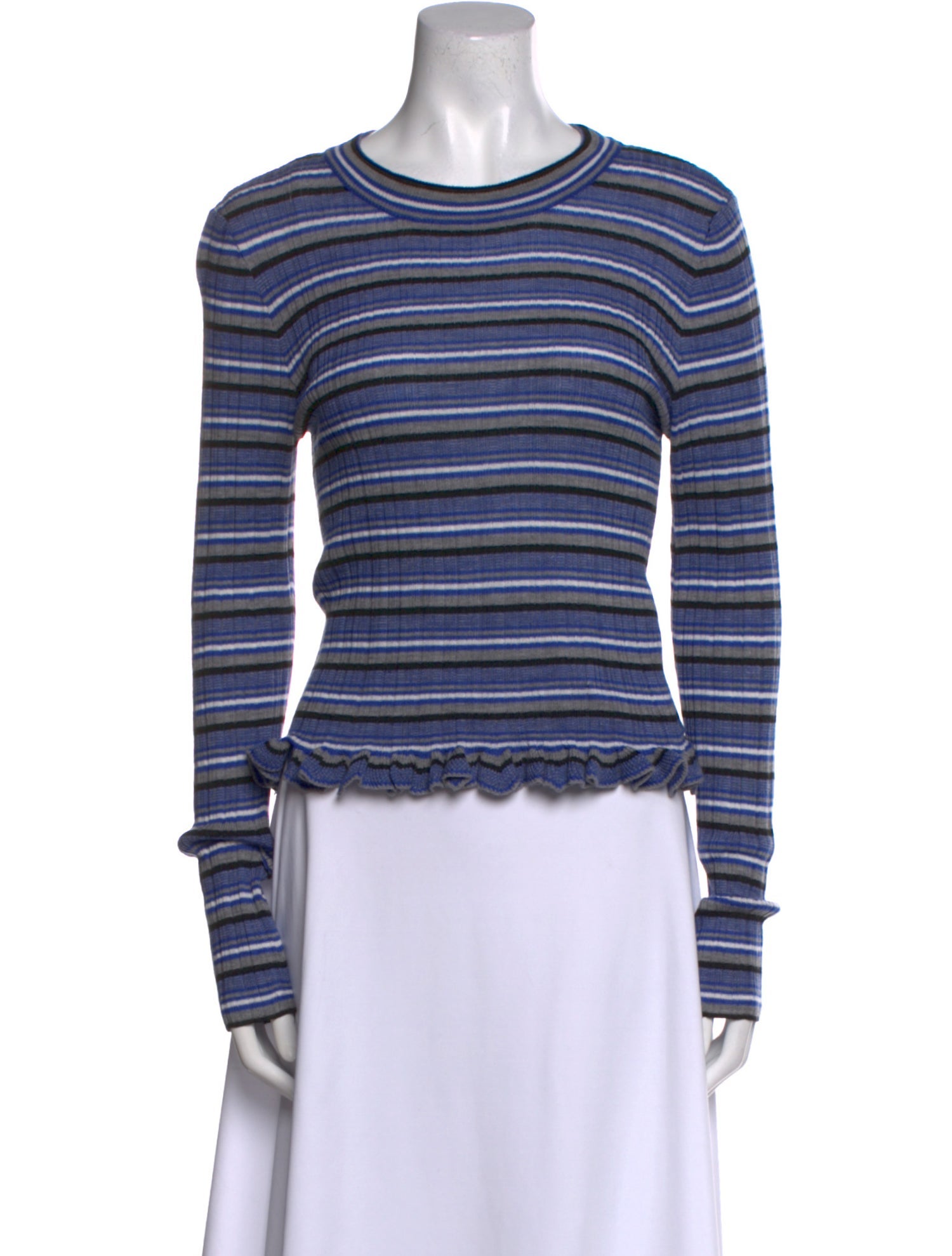 Derek Lam 10 Crosby Merino Wool Striped Top
