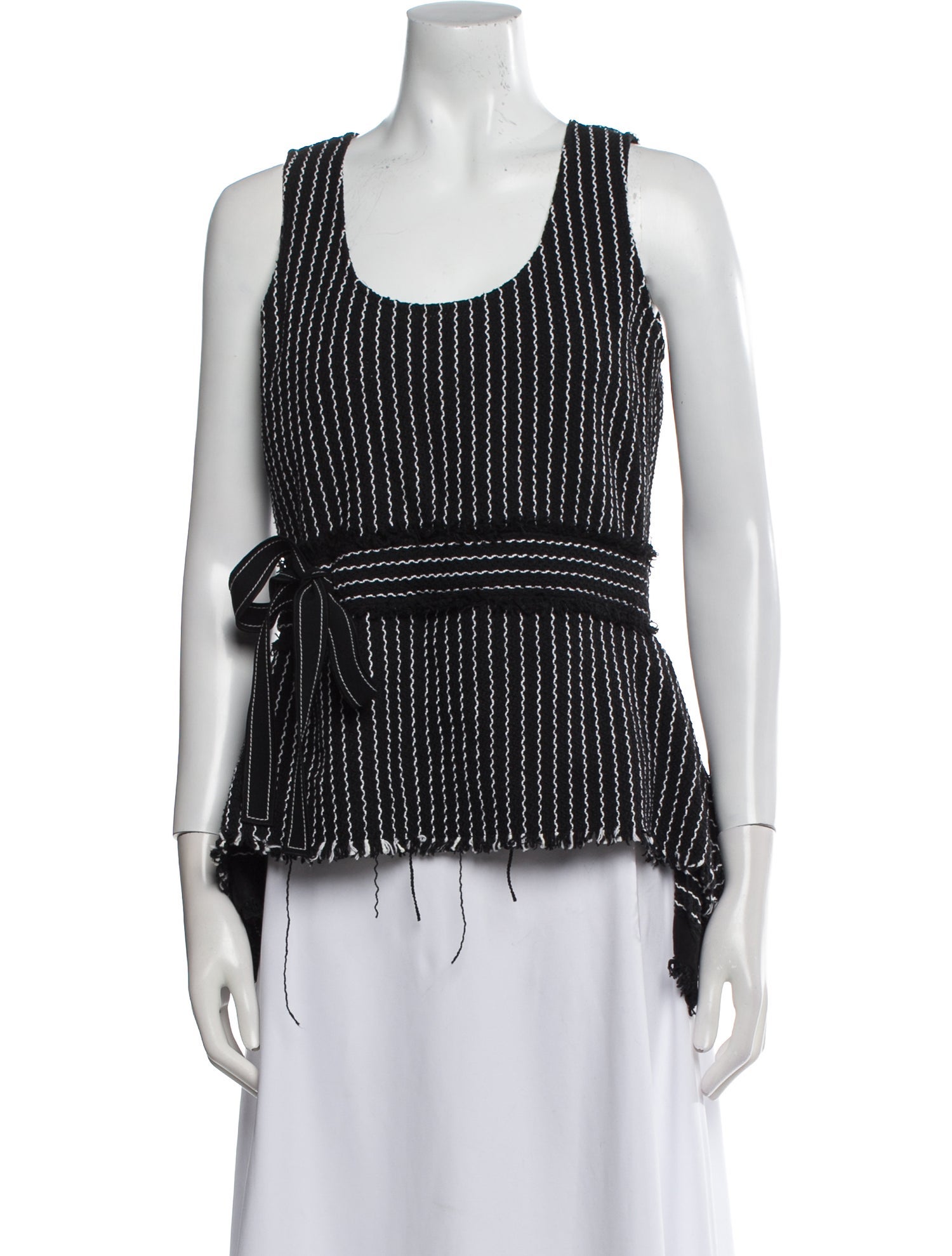 Derek Lam 10 Crosby Striped Scoop Neck Top