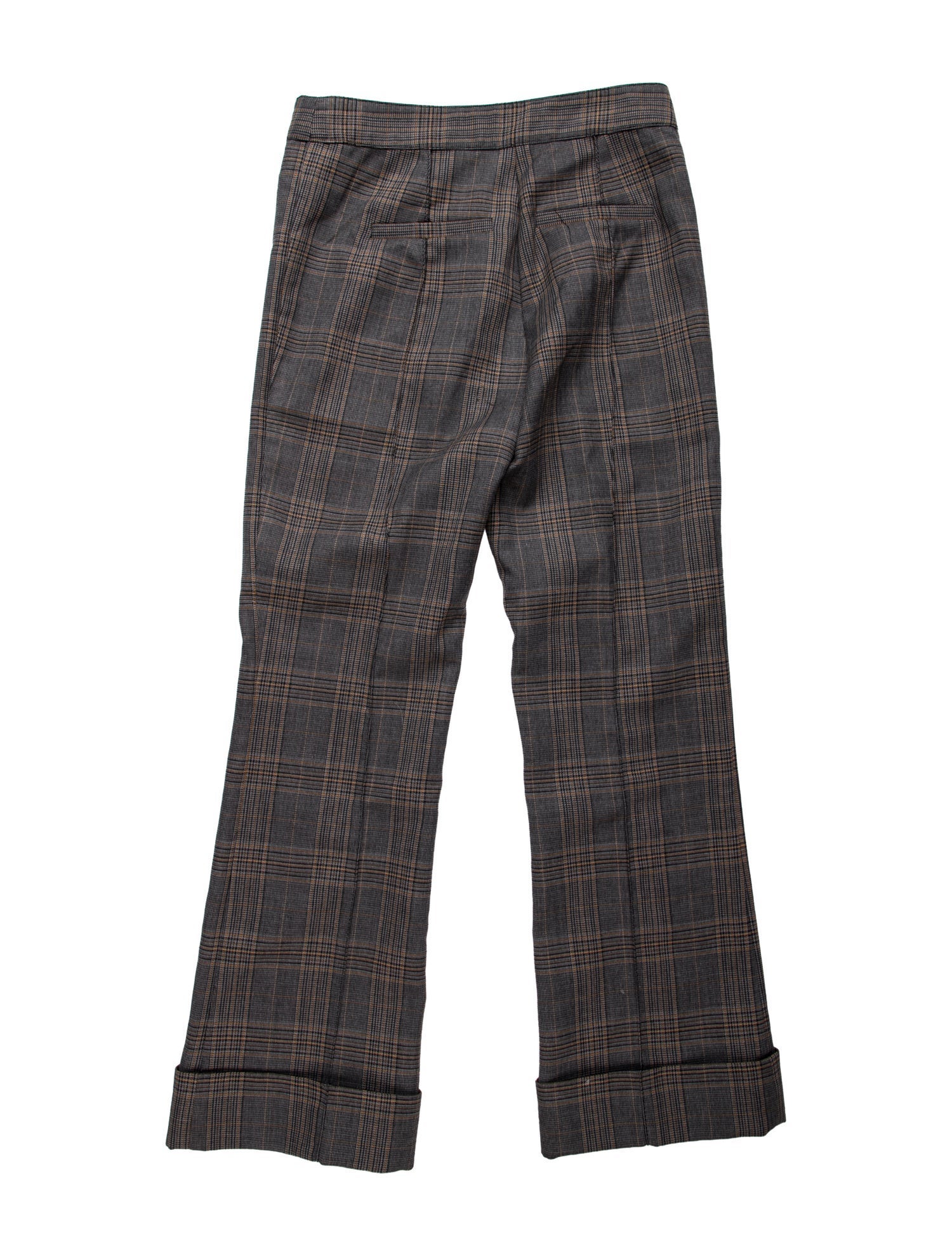 Derek Lam 10 Crosby Plaid Print Straight Leg Pants