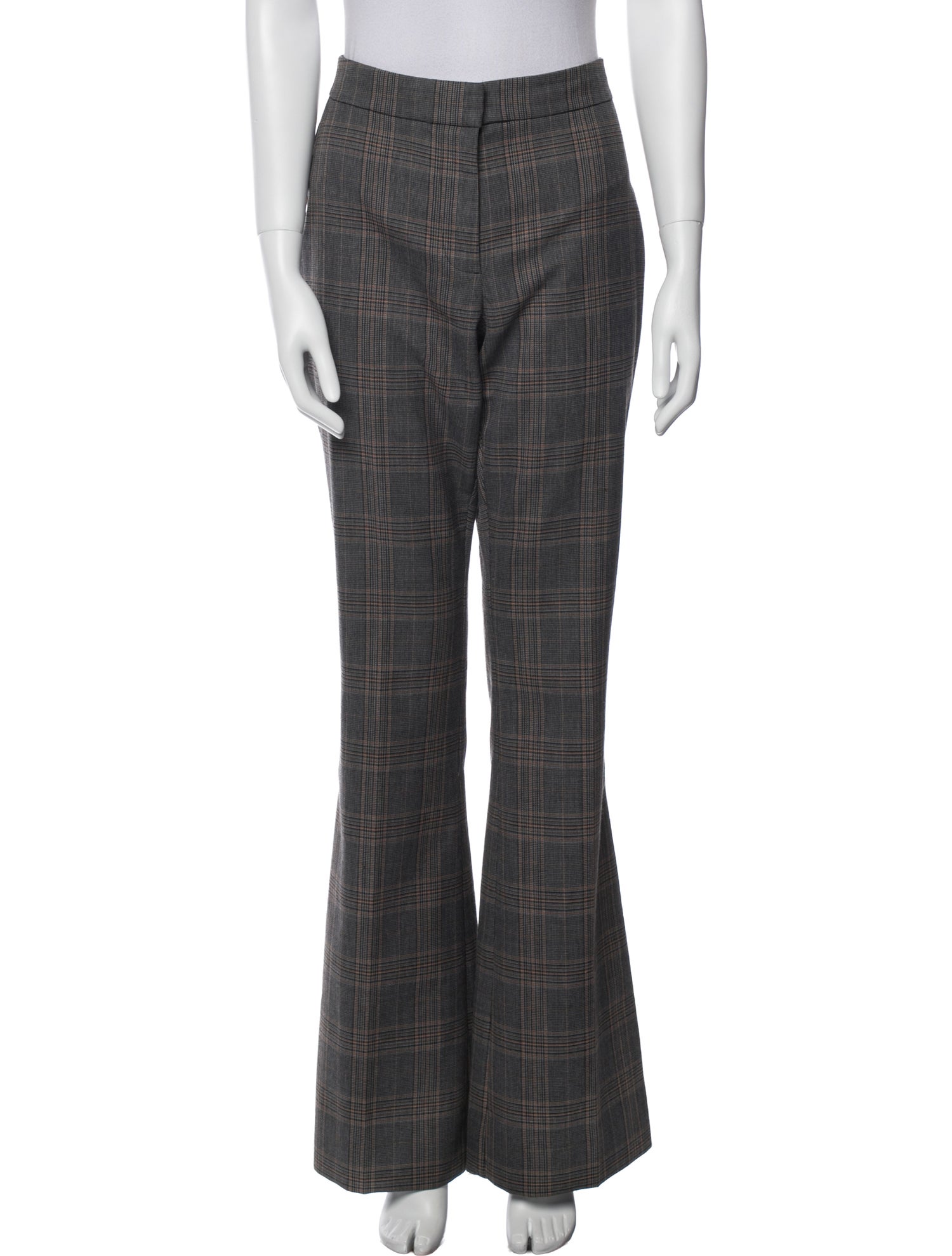 Derek Lam 10 Crosby Plaid Print Wide Leg Pants