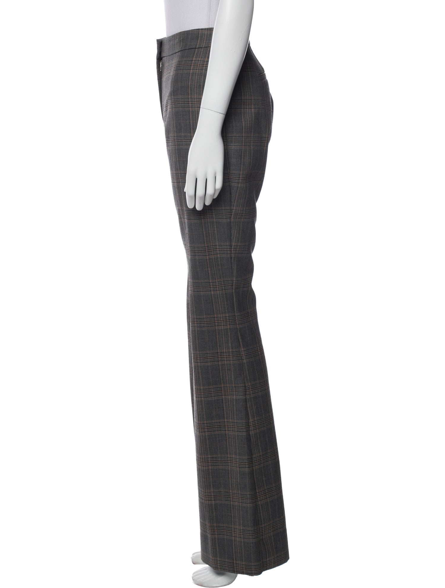 Derek Lam 10 Crosby Plaid Print Wide Leg Pants
