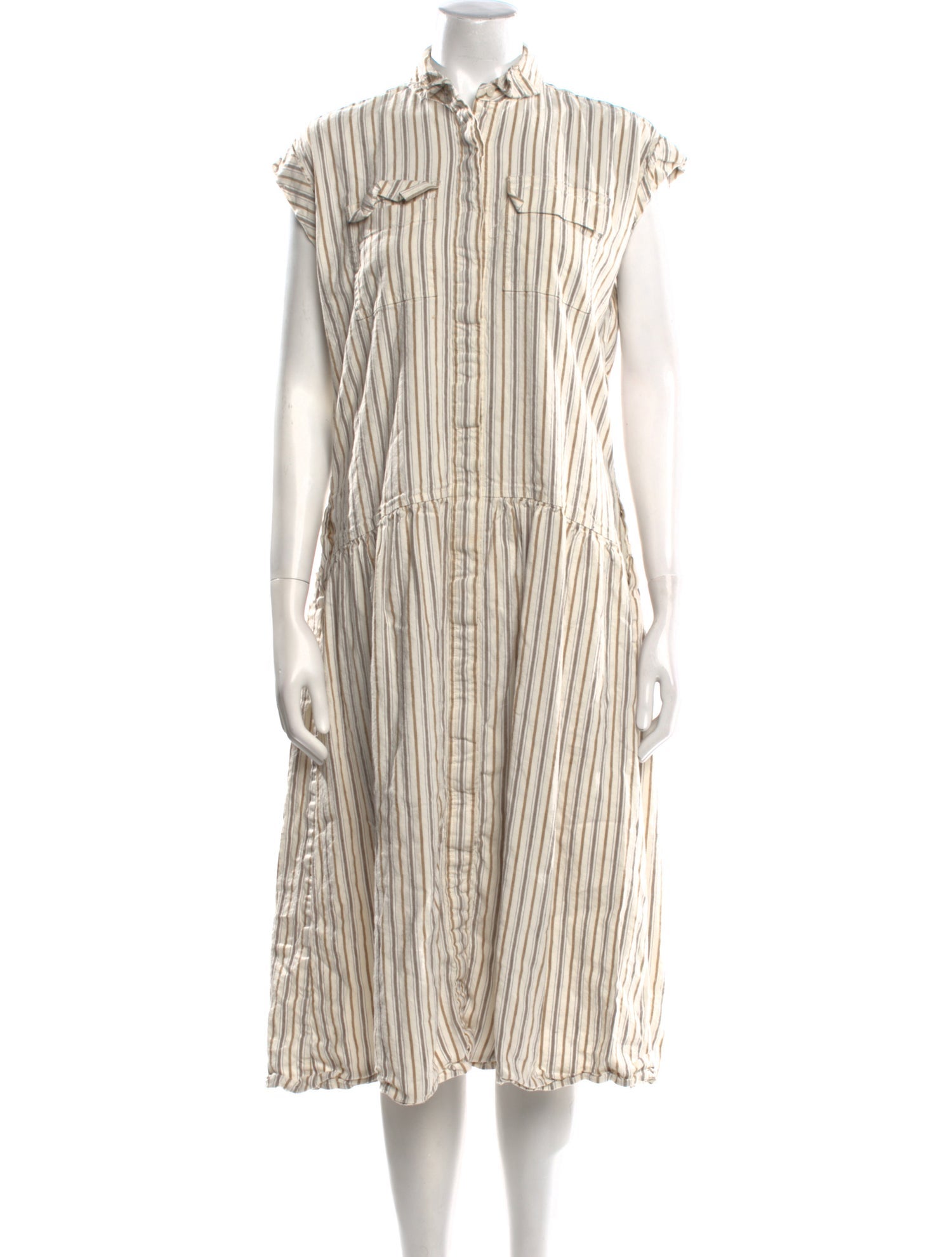 Derek Lam 10 Crosby Striped Midi Length Dress