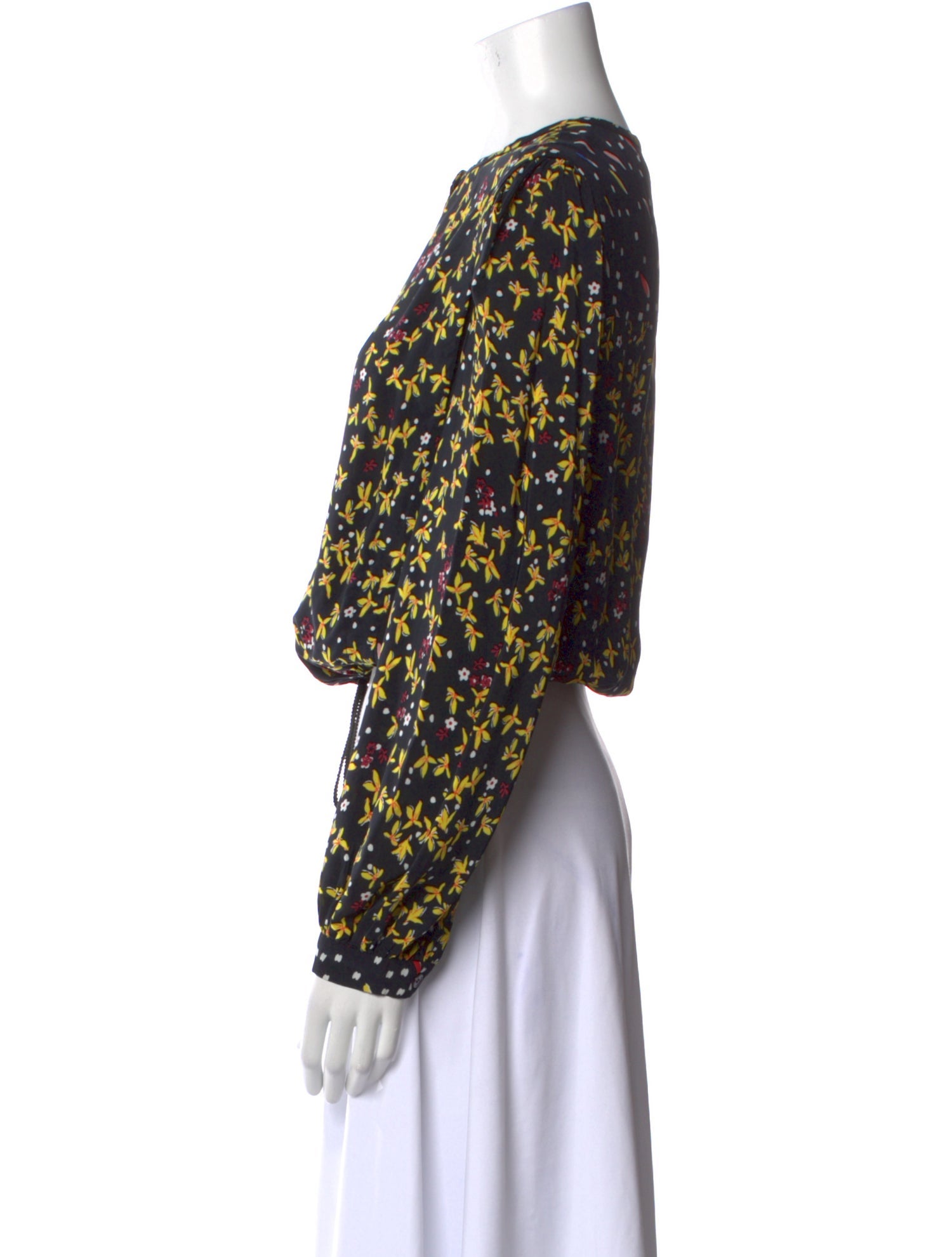 Derek Lam 10 Crosby Floral Print Crew Neck Crop Top