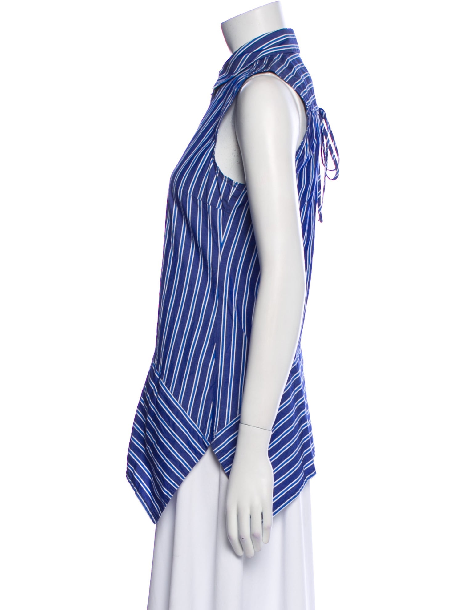 Derek Lam 10 Crosby Striped Sleeveless Button-Up Top