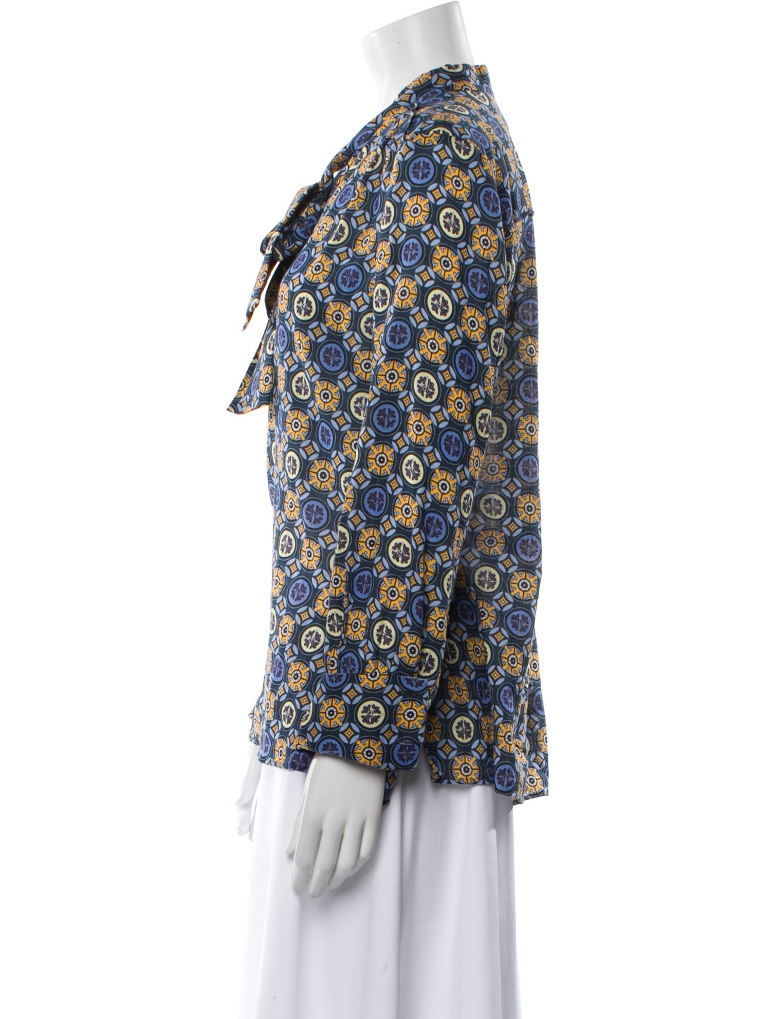 Derek Lam 10 Crosby Printed Mock Neck Blouse