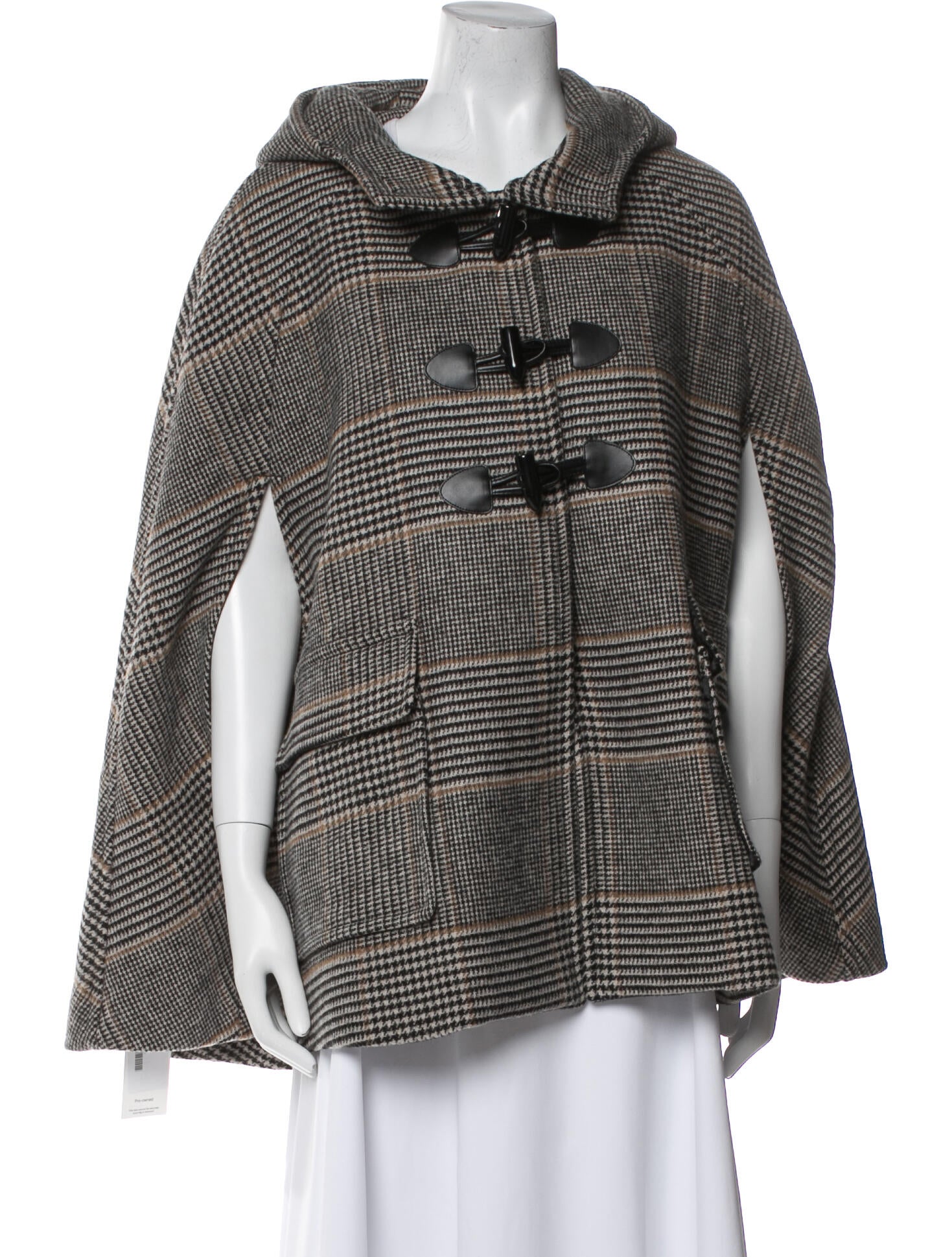 Derek Lam 10 Crosby Wool Houndstooth Print Coat w/ Tags