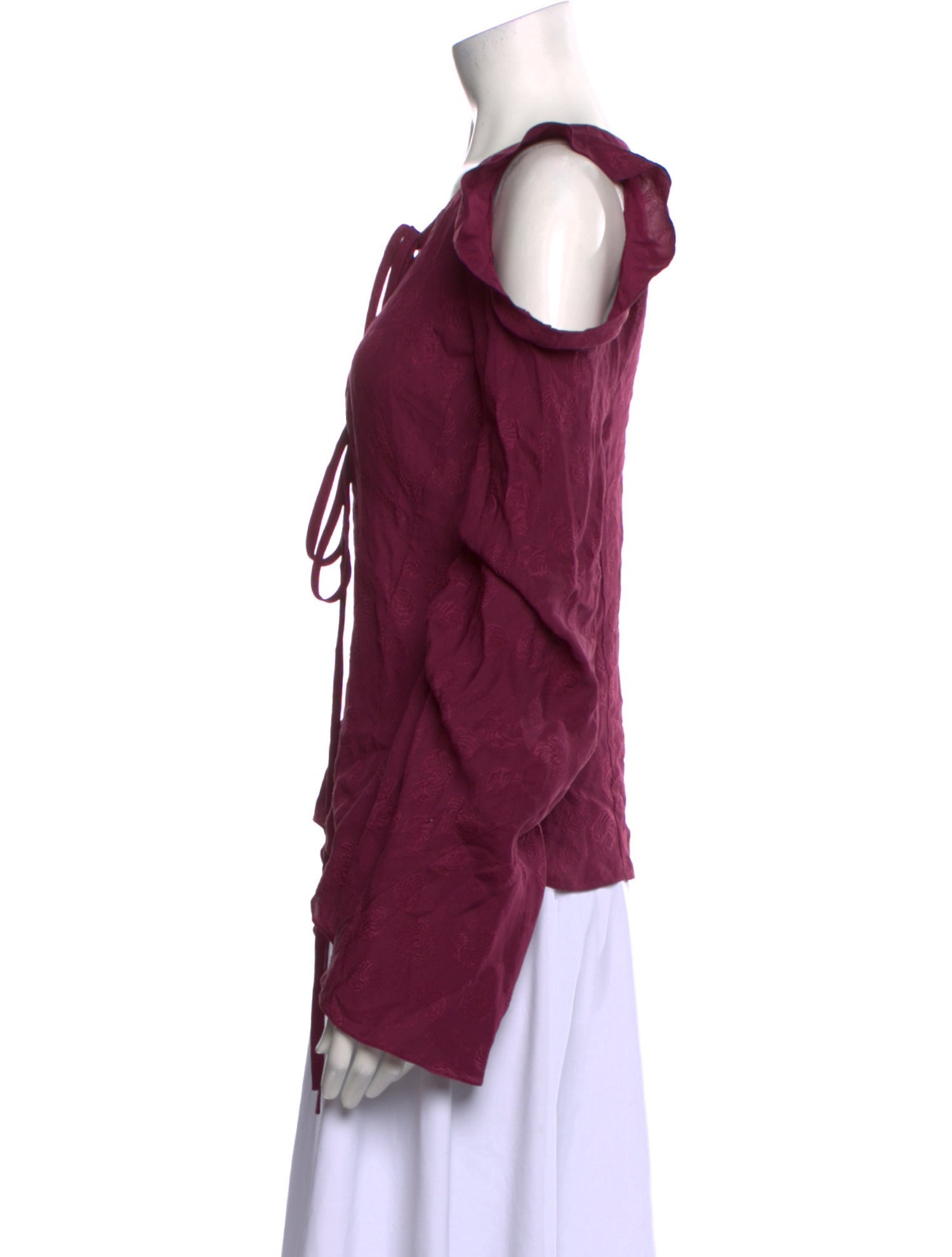 Derek Lam 10 Crosby V-Neck Long Sleeve Blouse