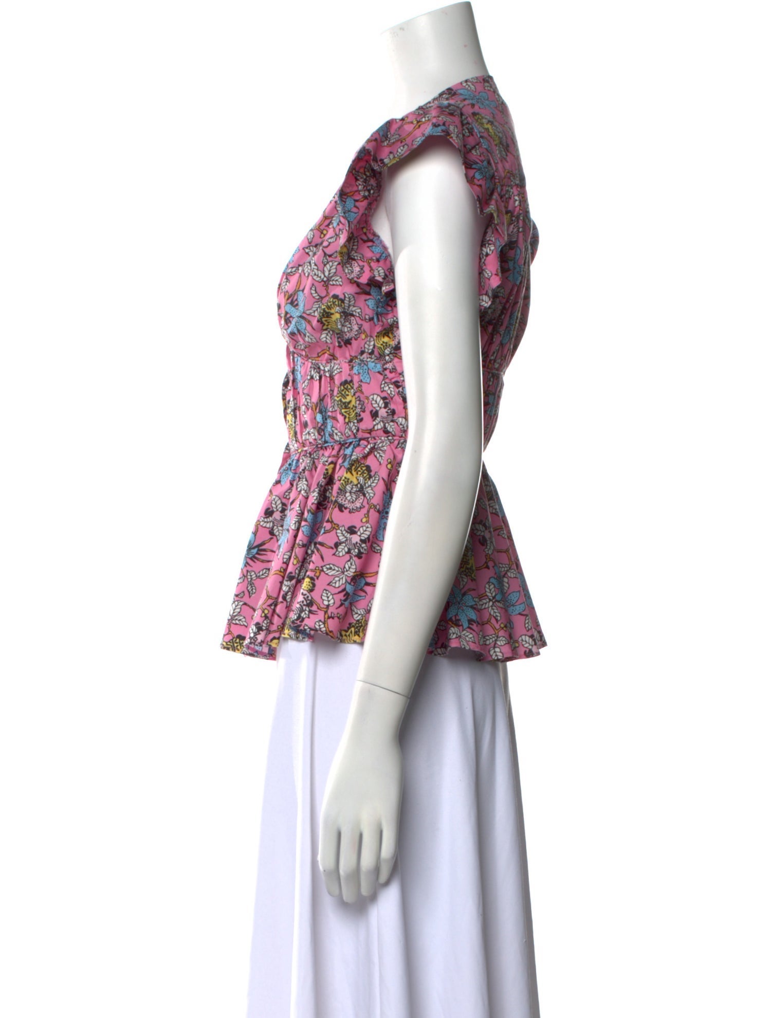 Derek Lam 10 Crosby Floral Print V-Neck Blouse