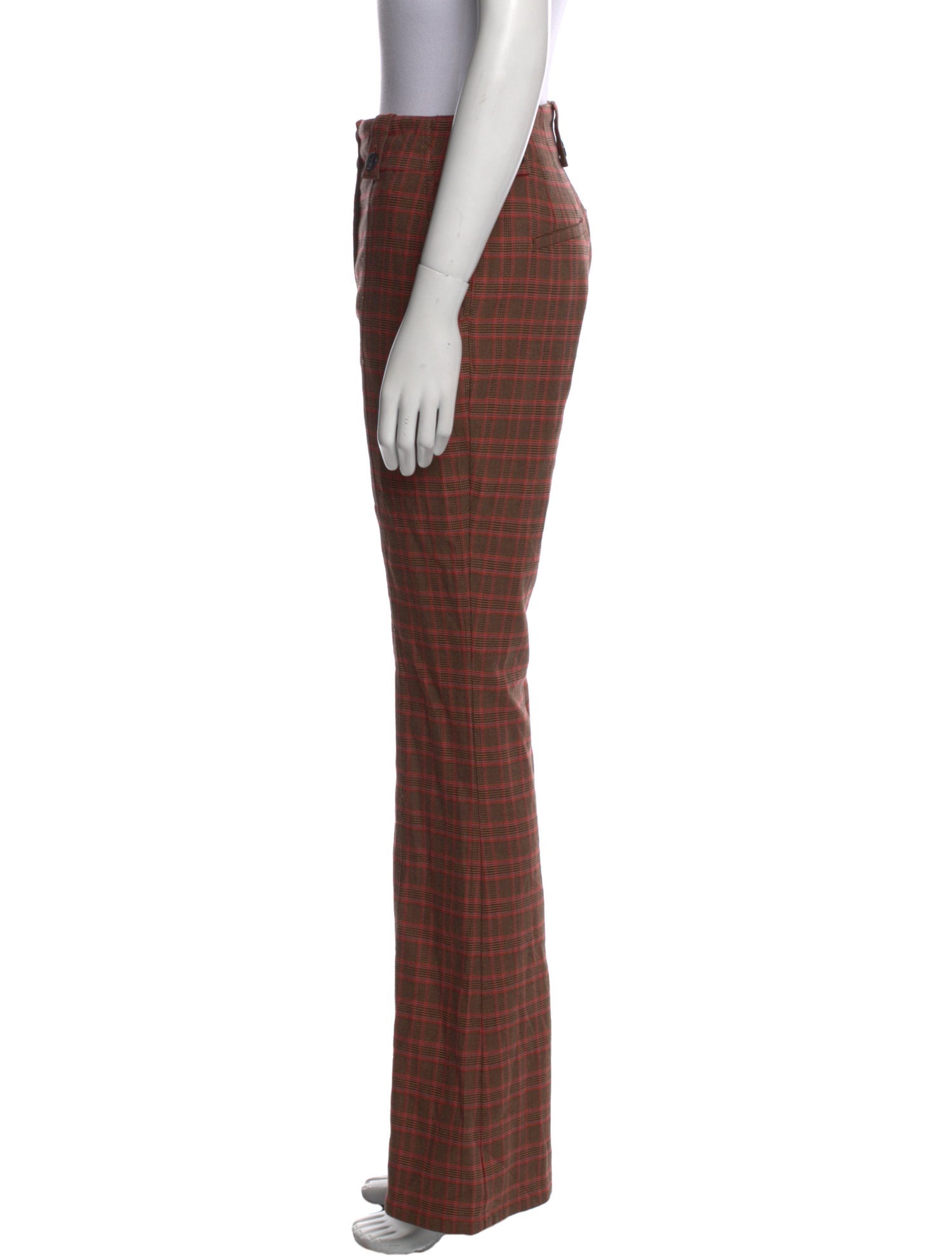 Derek Lam 10 Crosby Plaid Print Wide Leg Pants