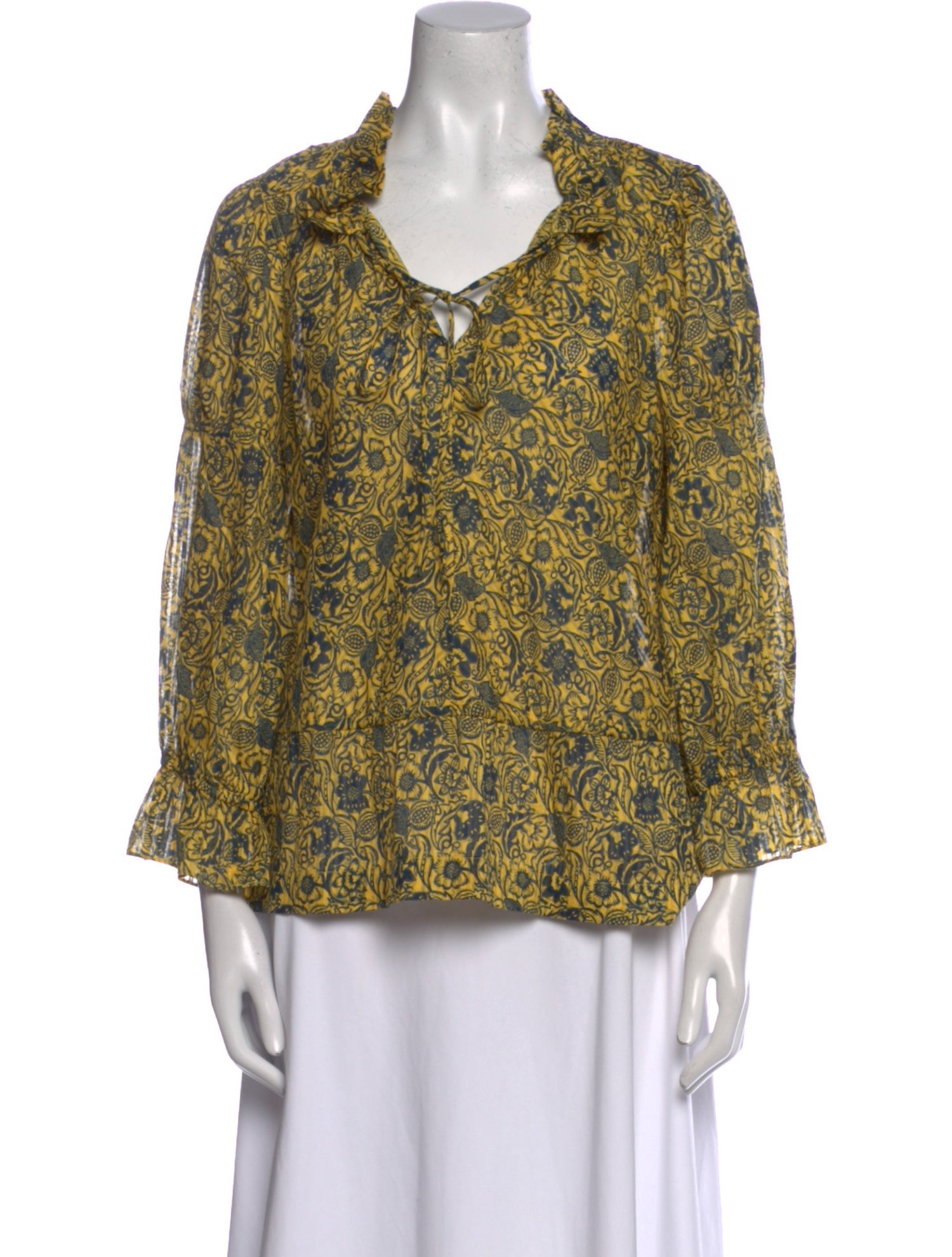 Derek Lam 10 Crosby Floral Print V-Neck Blouse
