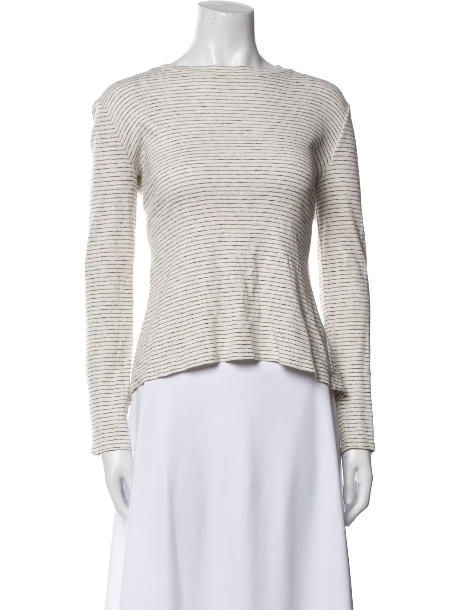 Derek Lam 10 Crosby Striped Bateau Neckline Crop Top