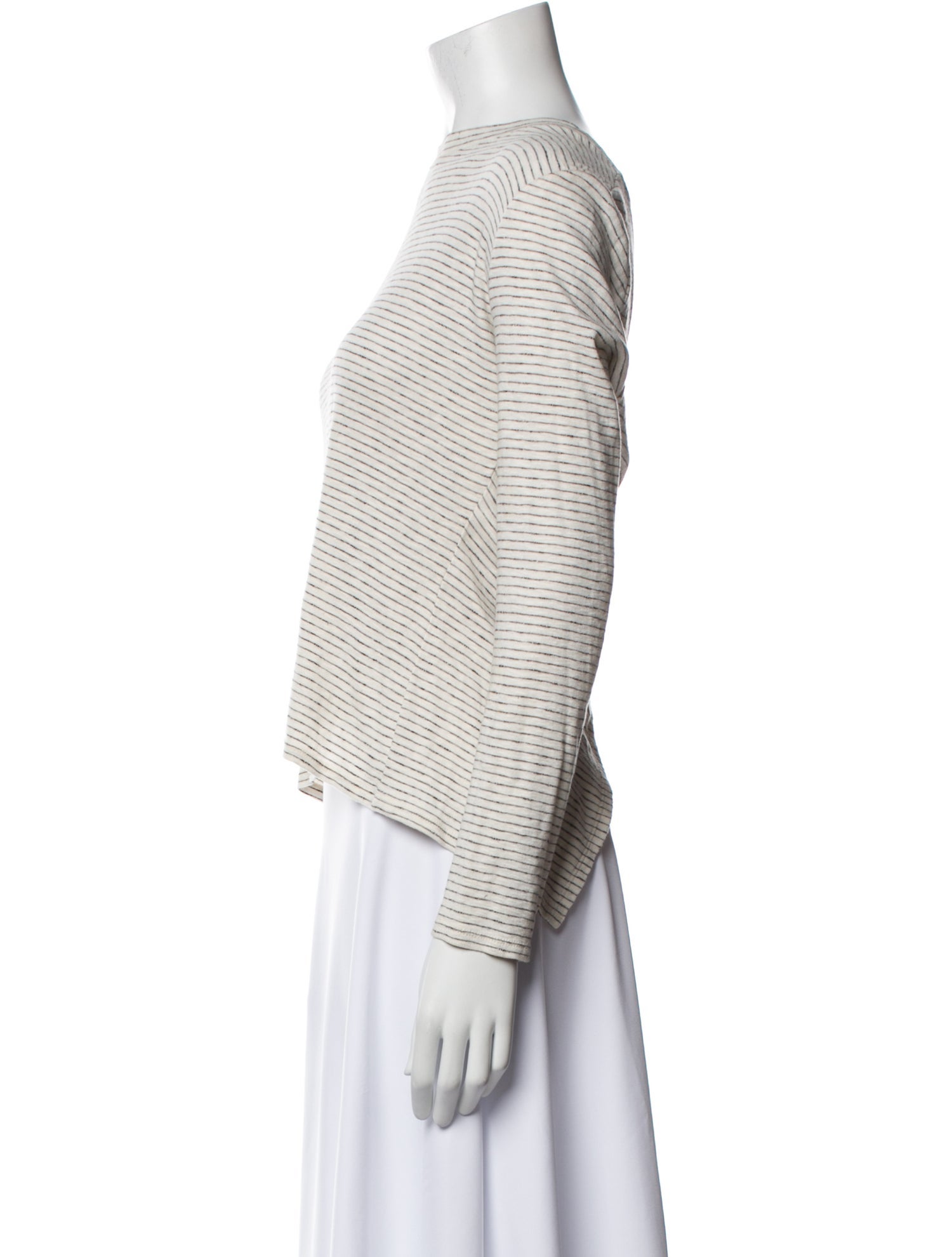 Derek Lam 10 Crosby Striped Bateau Neckline Crop Top